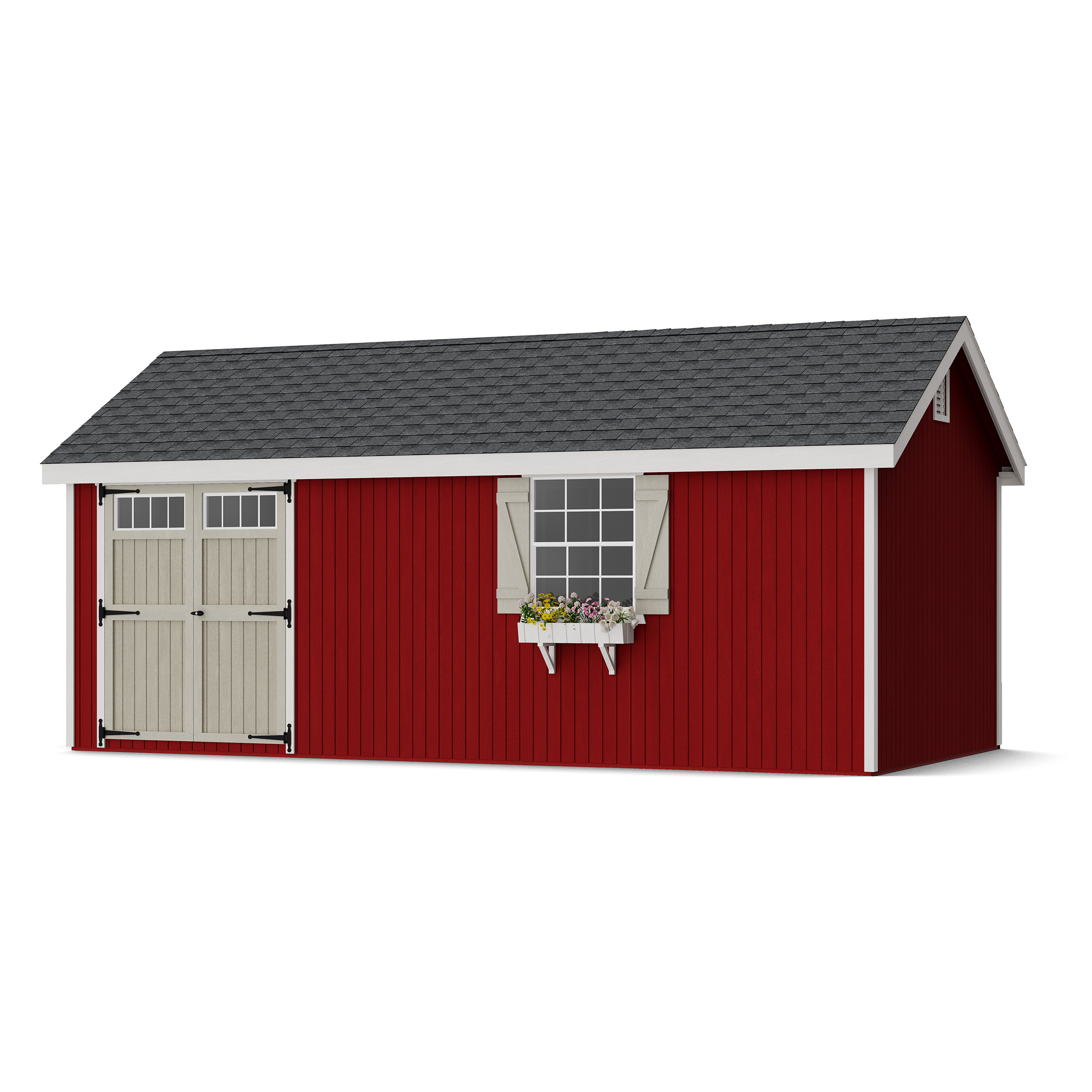 Rendering of Colonial Pinehurst Shed with shingles and paint.