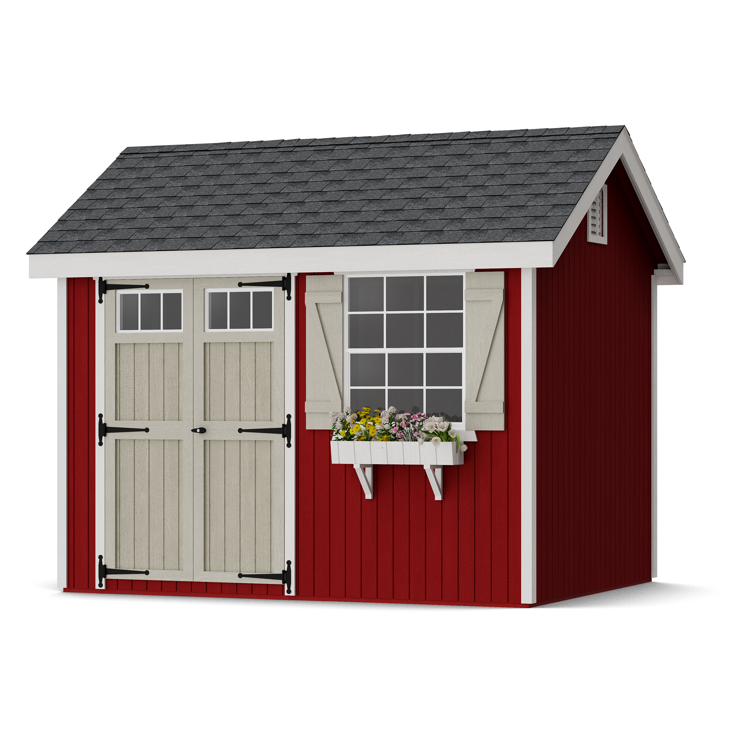 Rendering of Colonial Pinehurst Shed with shingles and paint.
