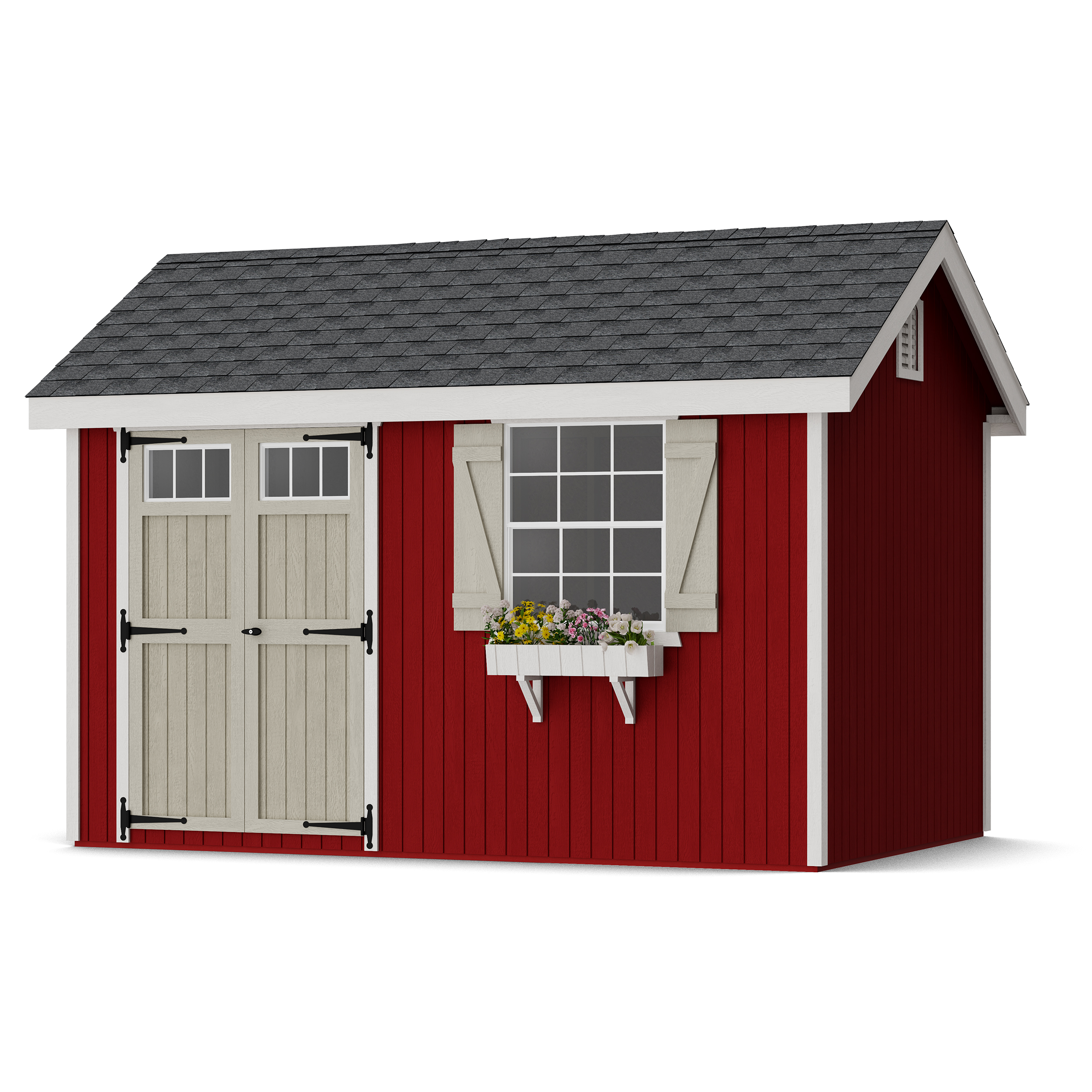 Rendering of Colonial Pinehurst Shed with shingles and paint.
