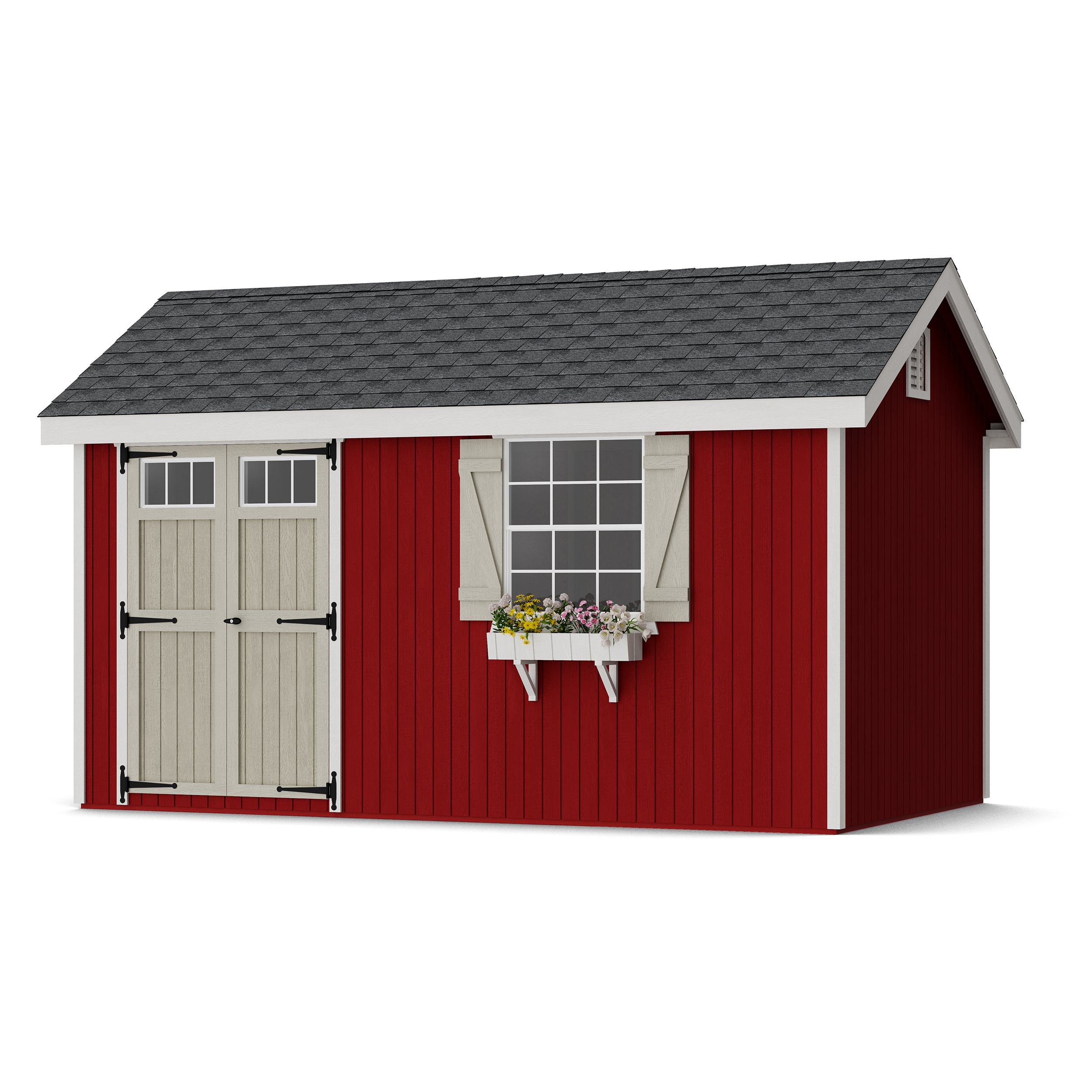 Rendering of Colonial Pinehurst Shed with shingles and paint.