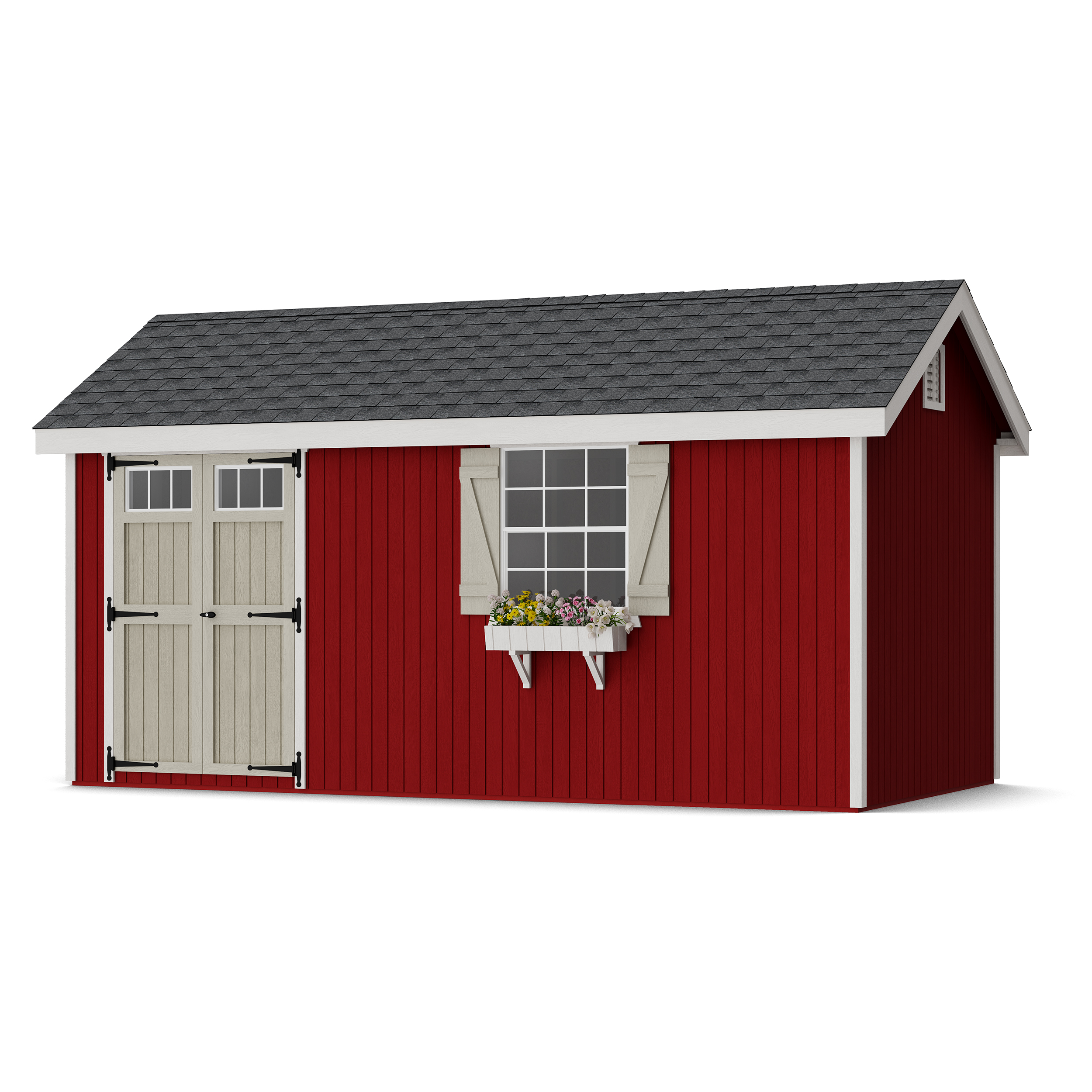 Rendering of Colonial Pinehurst Shed with shingles and paint.