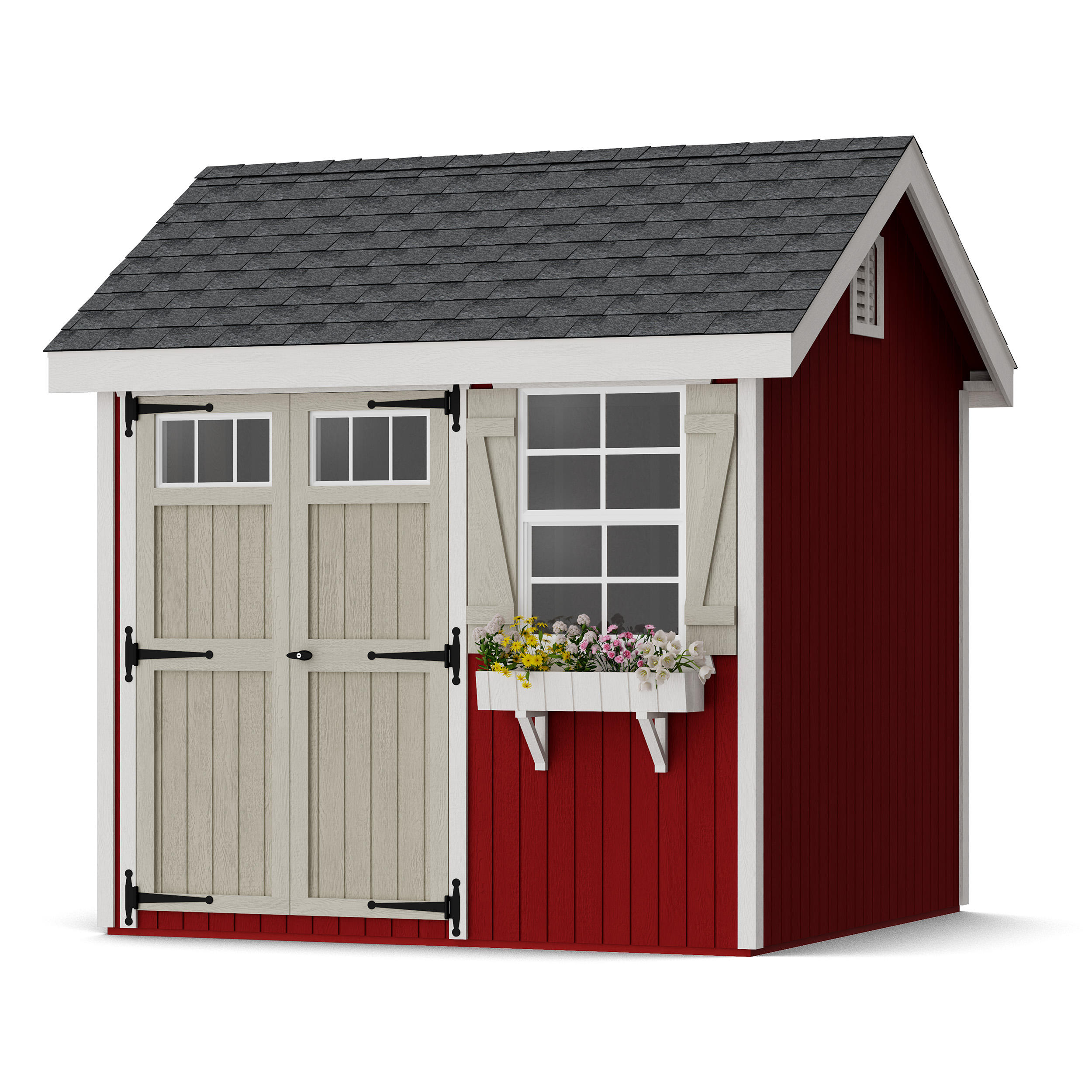 Rendering of Colonial Pinehurst Shed with shingles and paint.