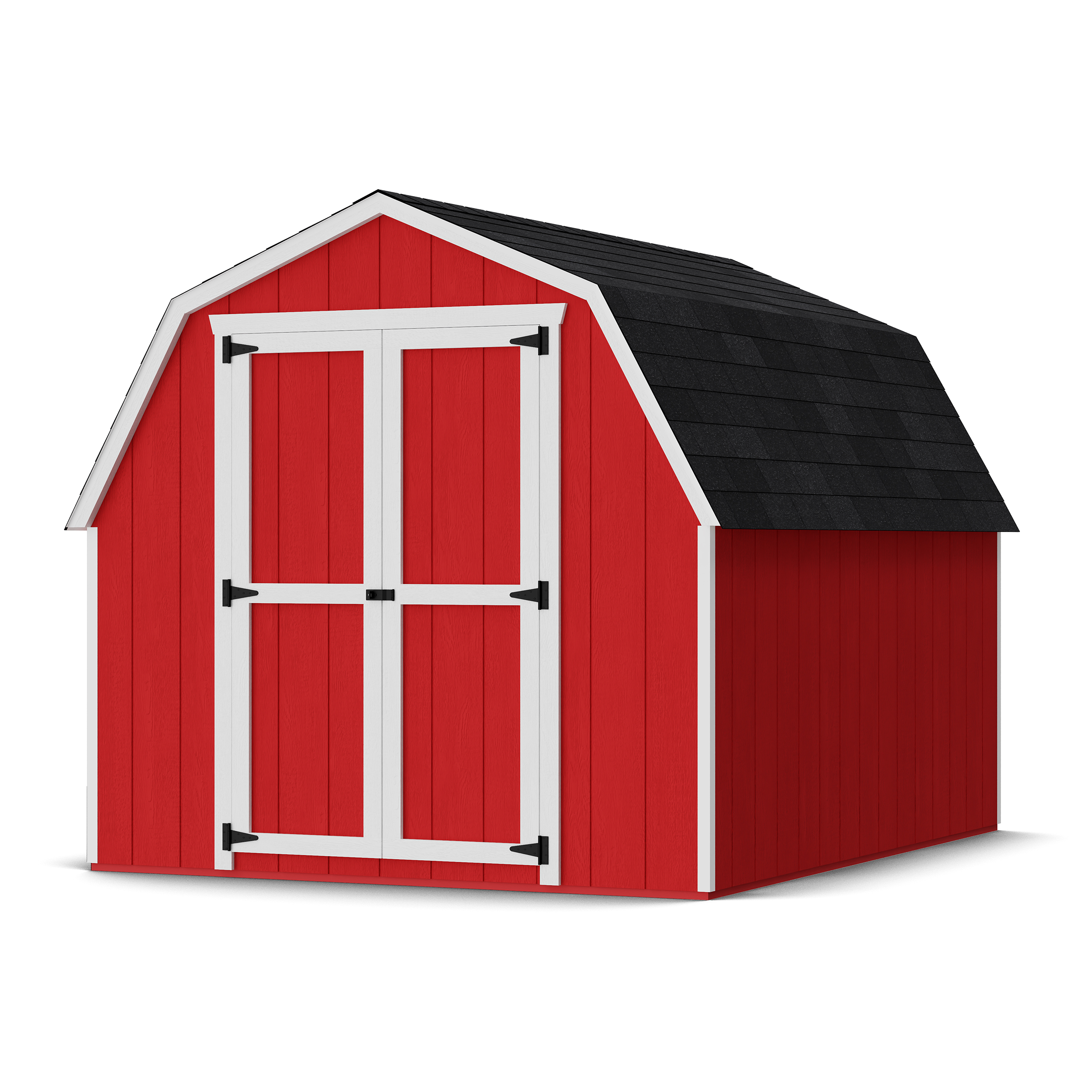 Rendering of Value Gambrel 4' Barn Shed with shingles and paint.
