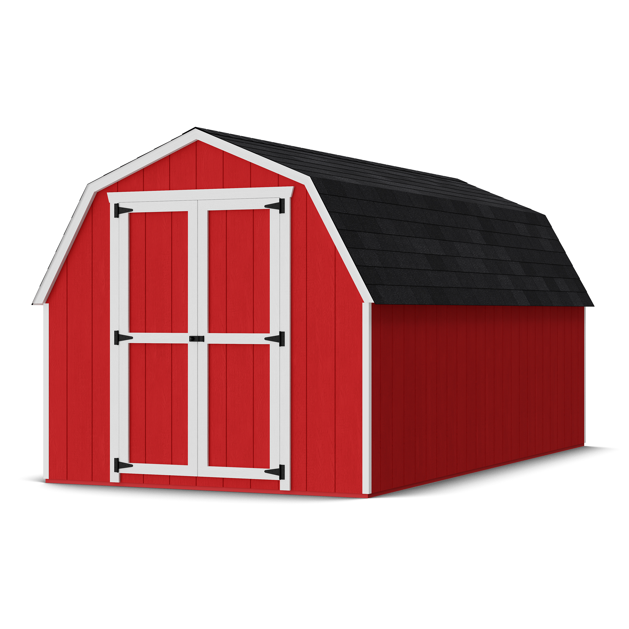 Rendering of Value Gambrel 4' Barn Shed with shingles and paint.
