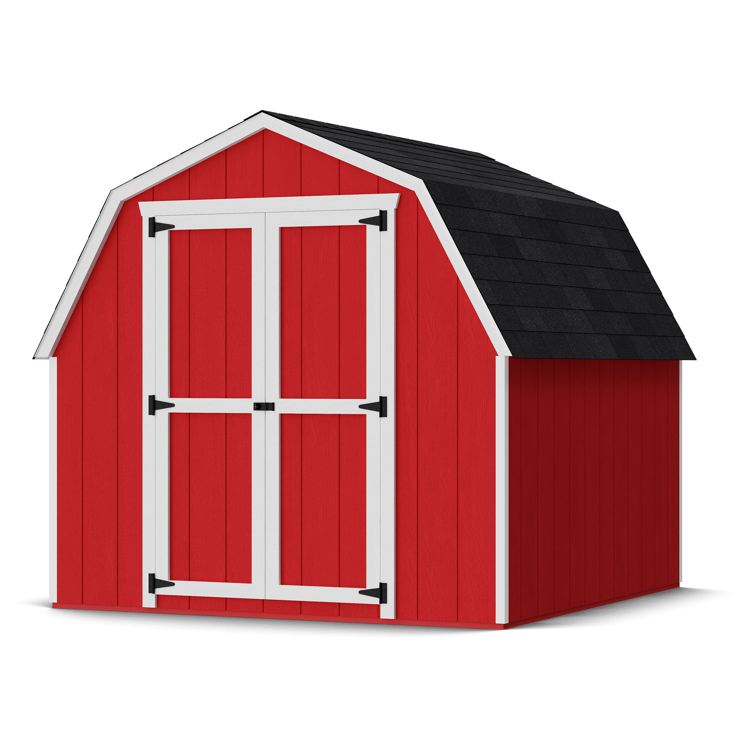 Rendering of Value Gambrel 4' Barn Shed with shingles and paint.