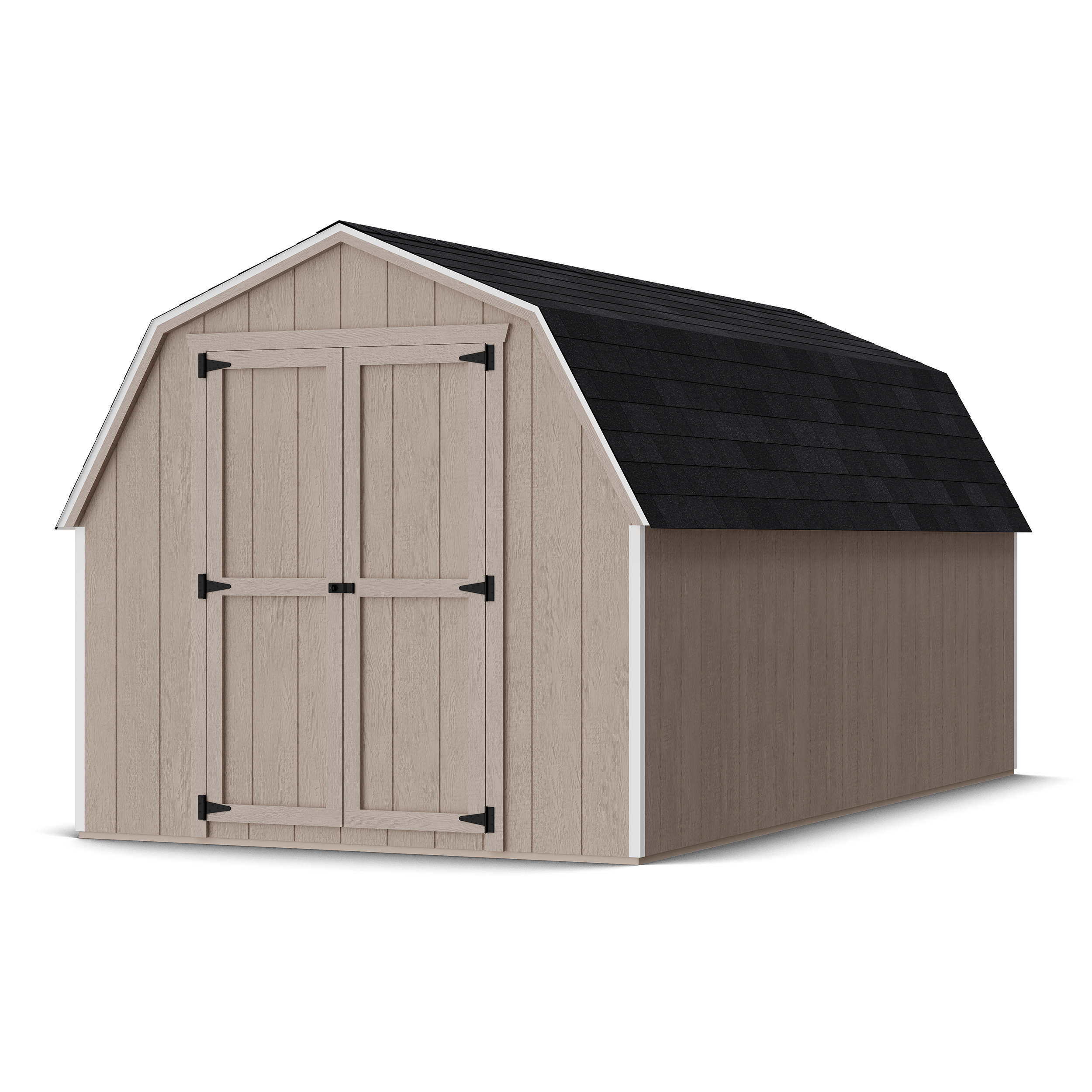 Rendering of Value Gambrel 4' Barn Shed in assembly process ready to be painted.