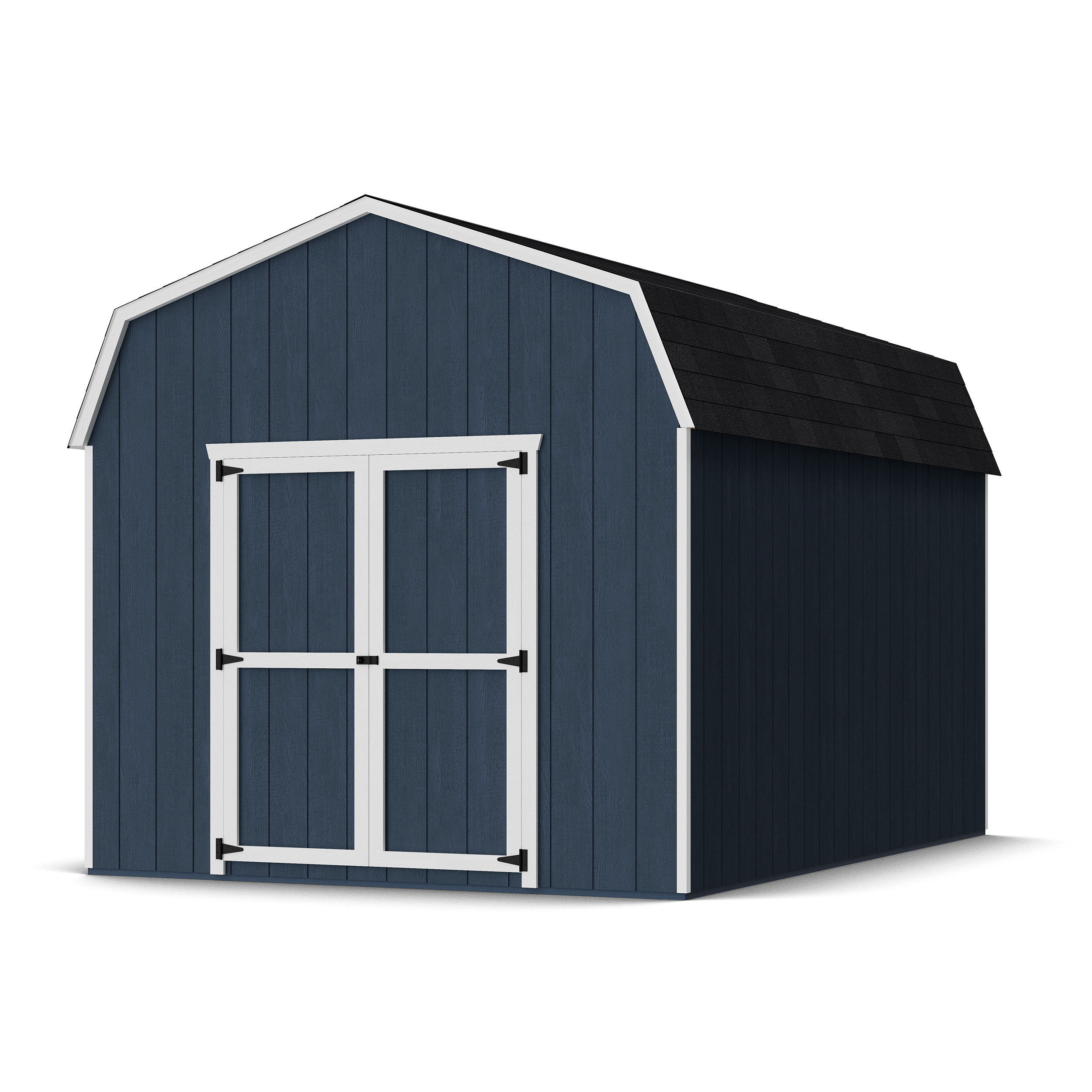 Rendering of Value Gambrel 6' Barn Shed with shingles and paint.