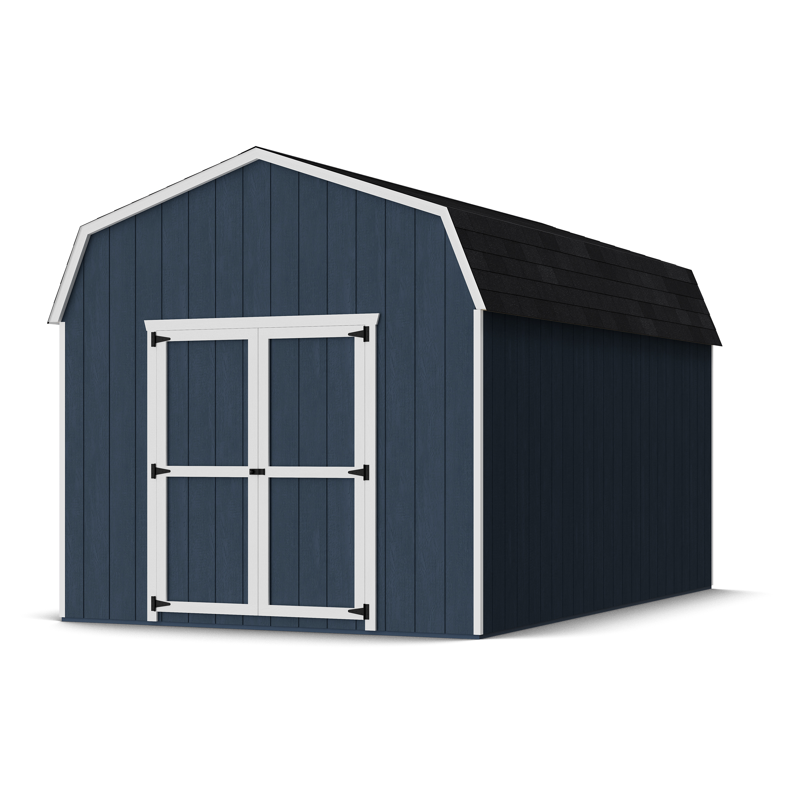 Rendering of Value Gambrel 6' Barn Shed with shingles and paint.