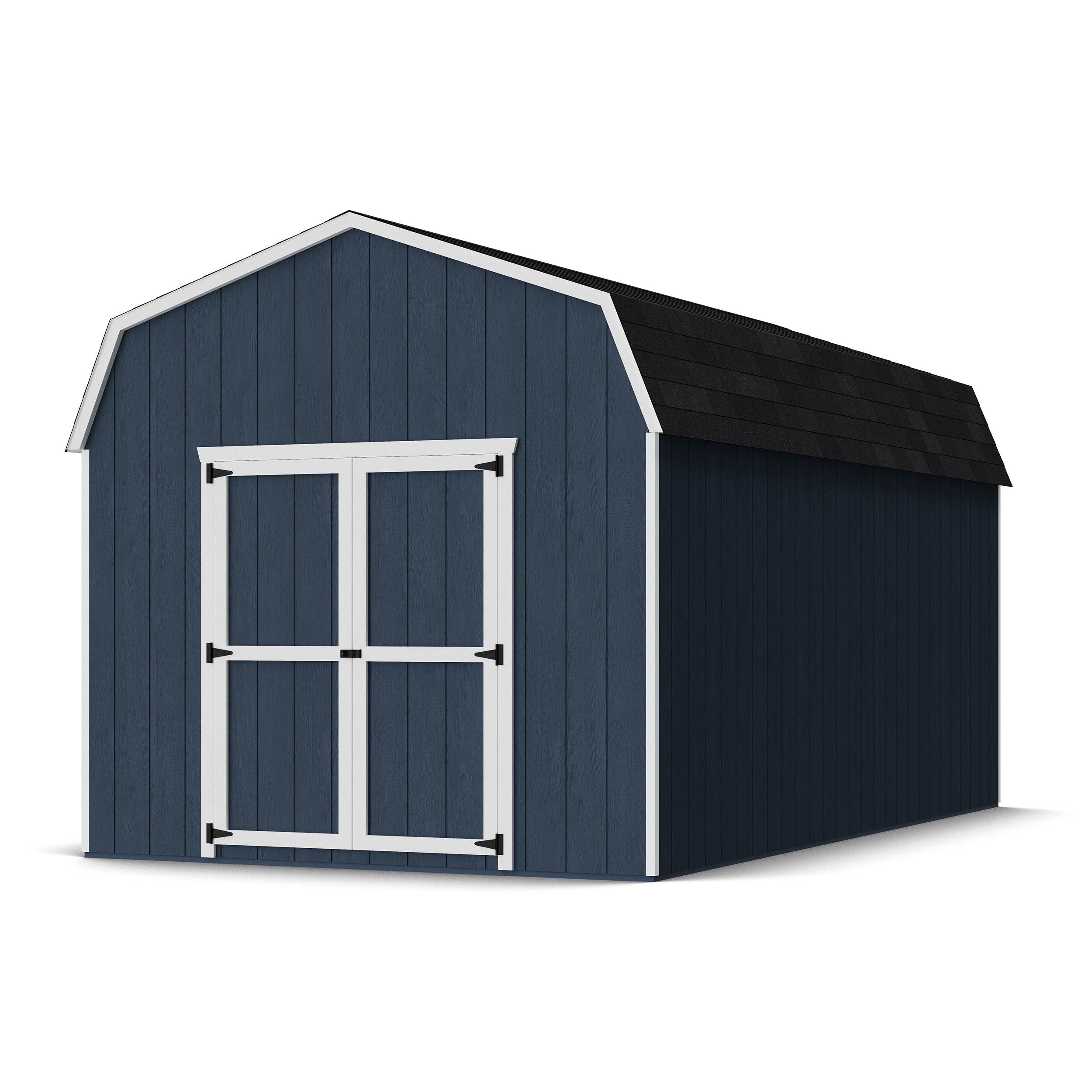 Rendering of Value Gambrel 6' Barn Shed with shingles and paint.