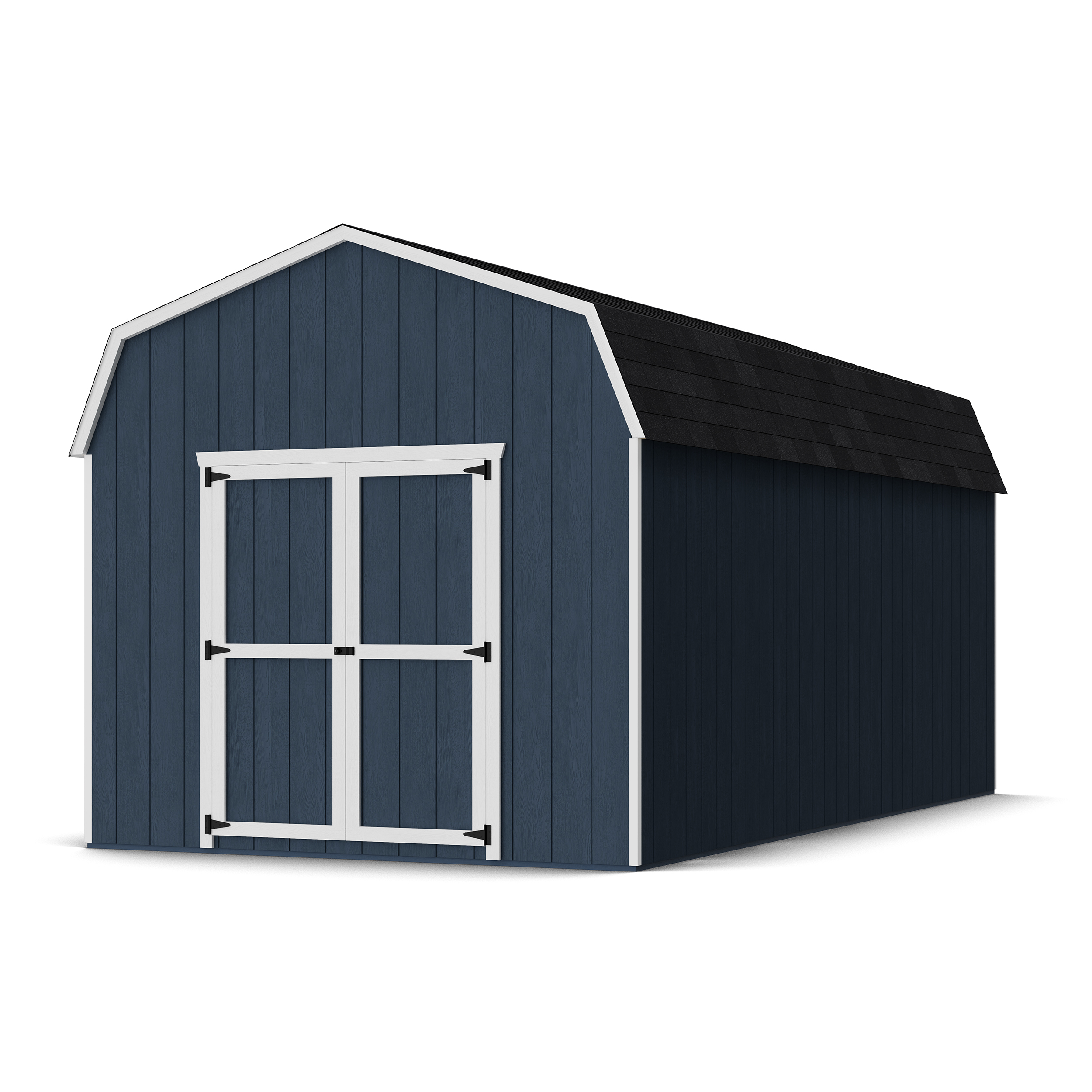 Rendering of Value Gambrel 6' Barn Shed with shingles and paint.