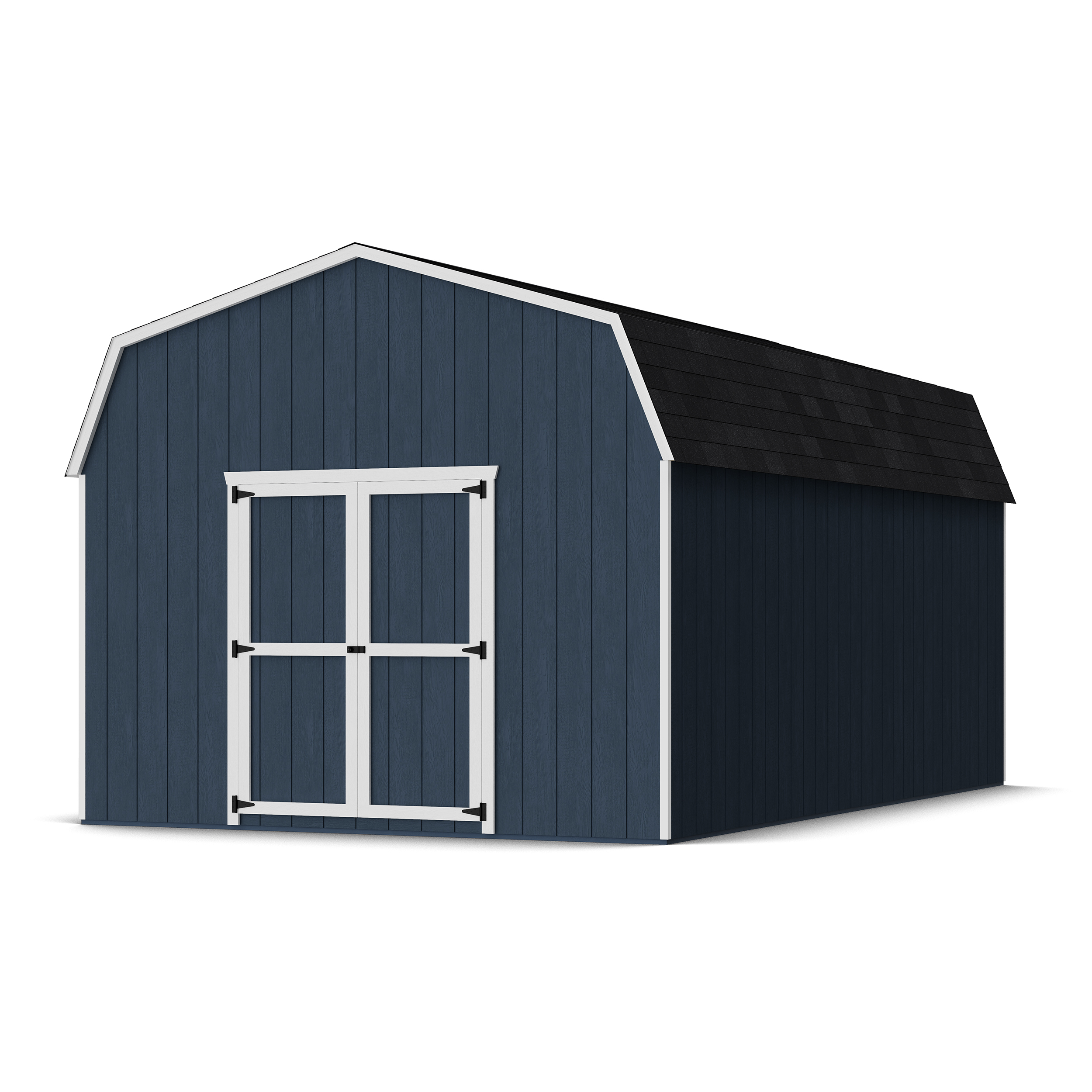 Rendering of Value Gambrel 6' Barn Shed with shingles and paint.