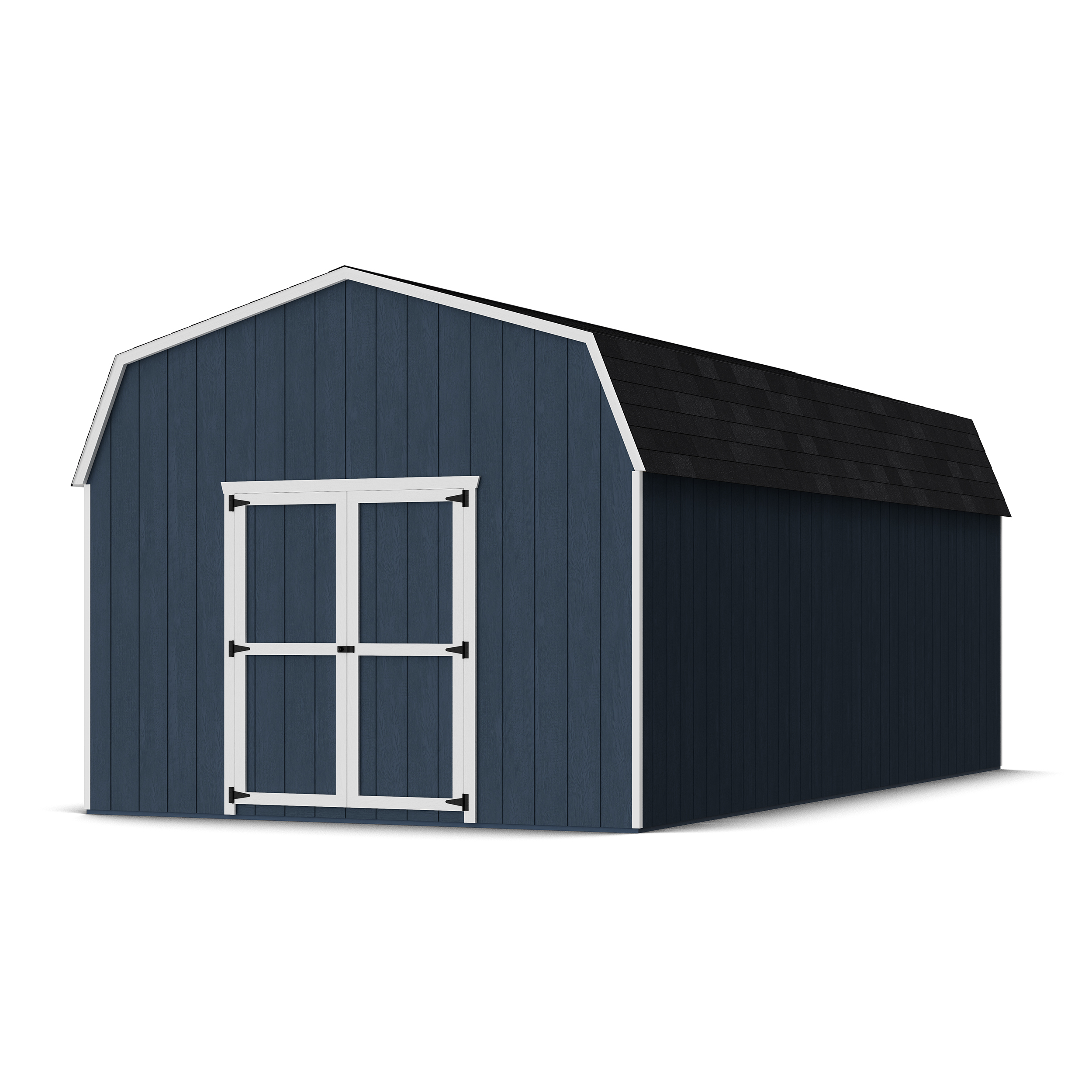 Rendering of Value Gambrel 6' Barn Shed with shingles and paint.