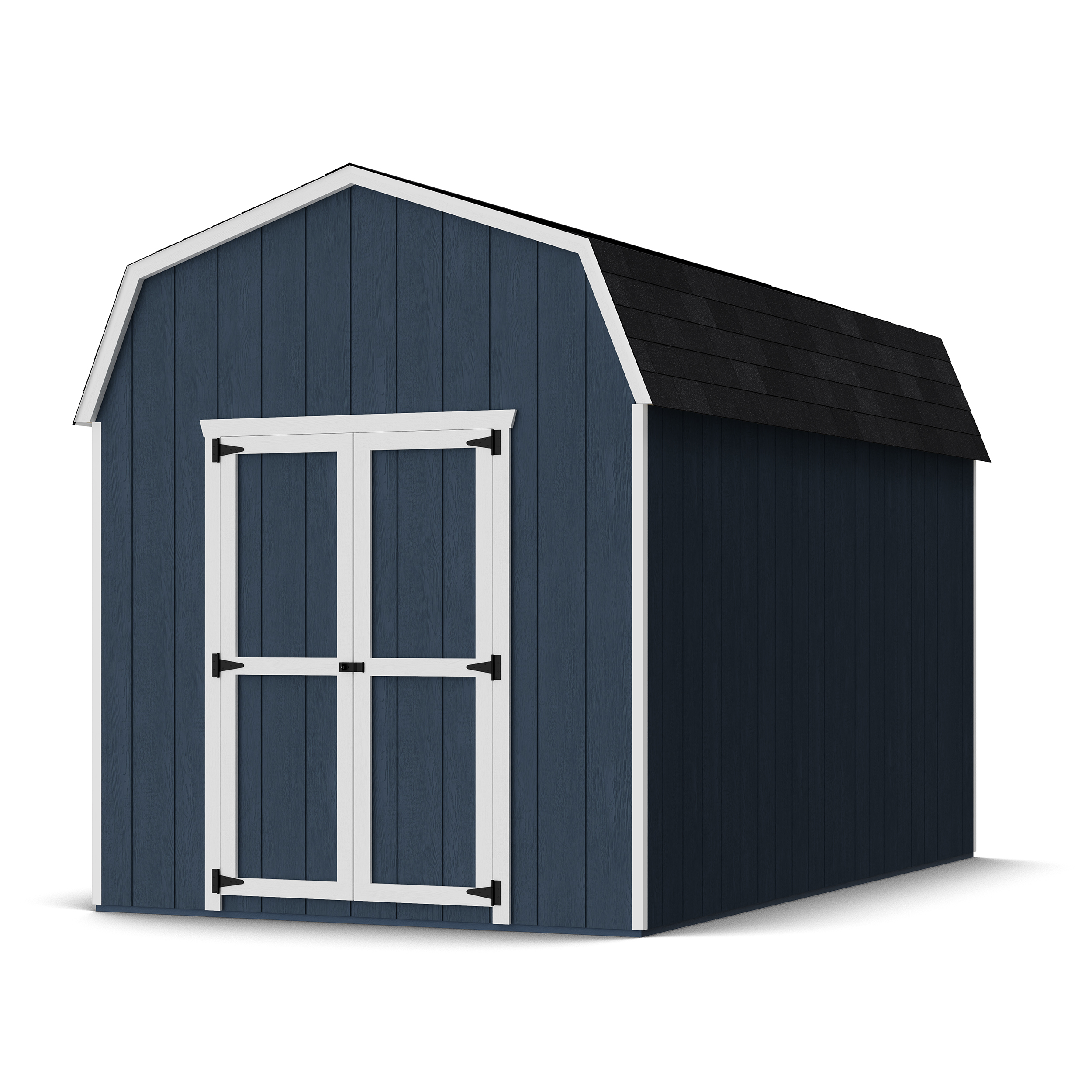 Rendering of Value Gambrel 6' Barn Shed with shingles and paint.