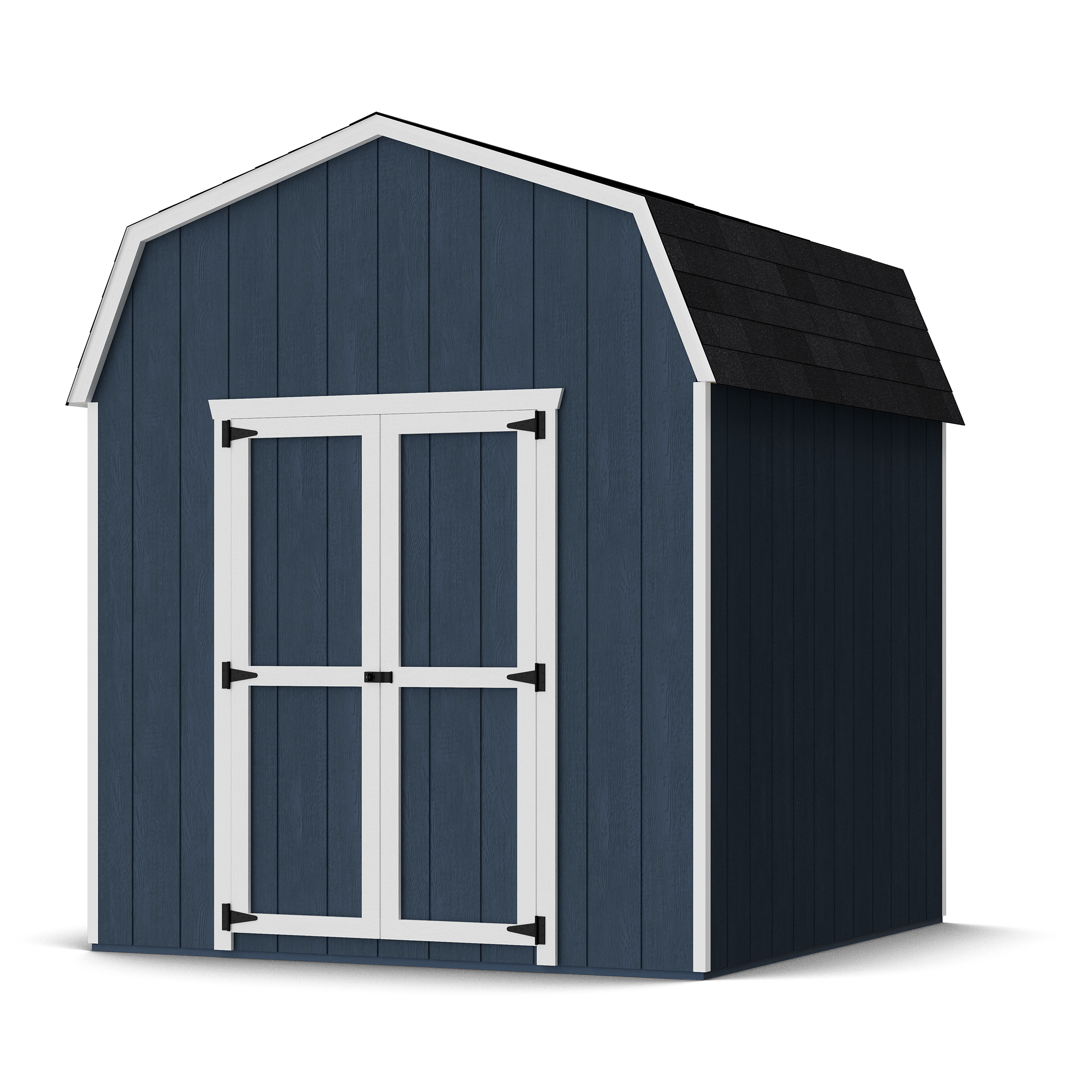 Rendering of Value Gambrel 6' Barn Shed with shingles and paint.
