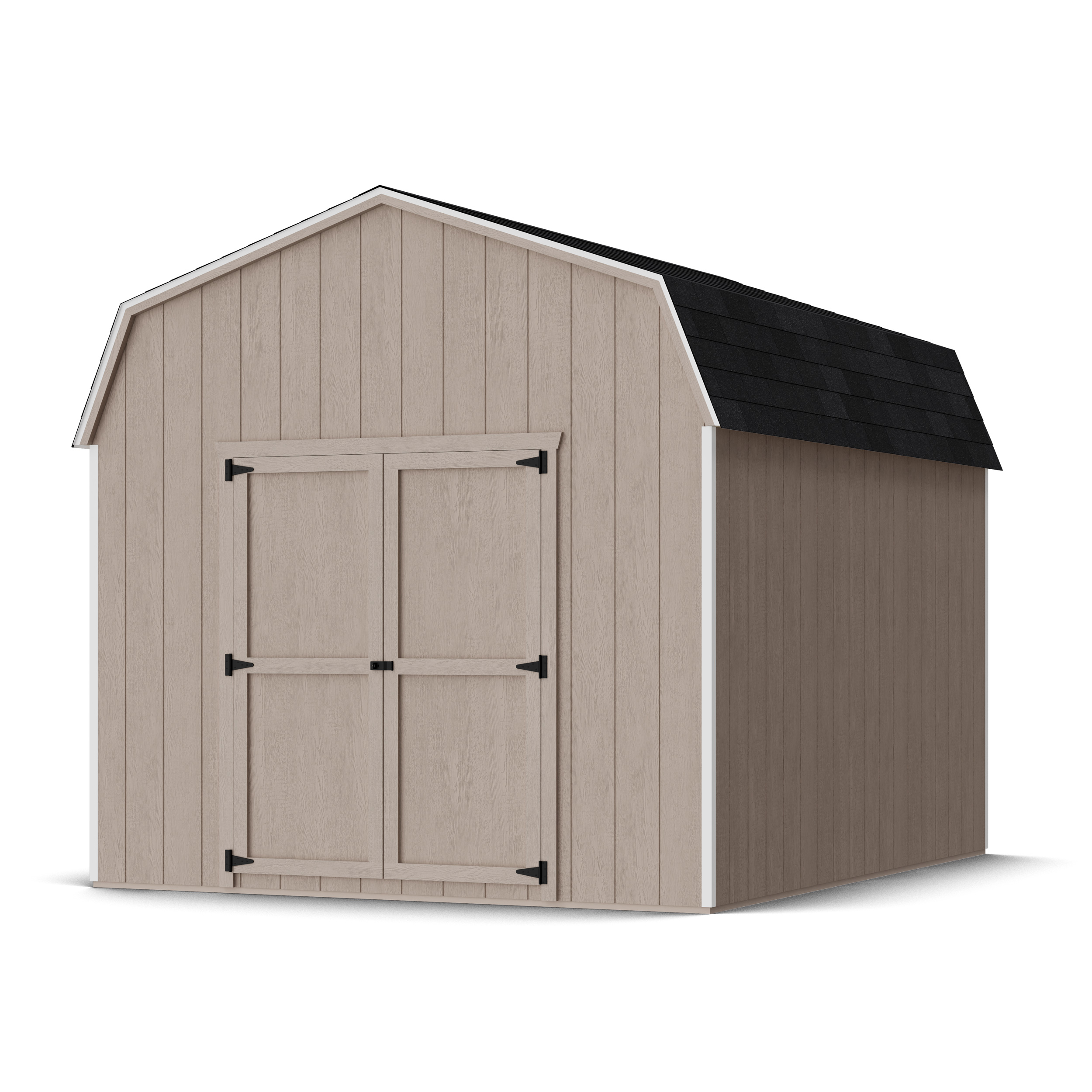 Rendering of Value Gambrel 6' Barn Shed in assembly process ready to be painted.