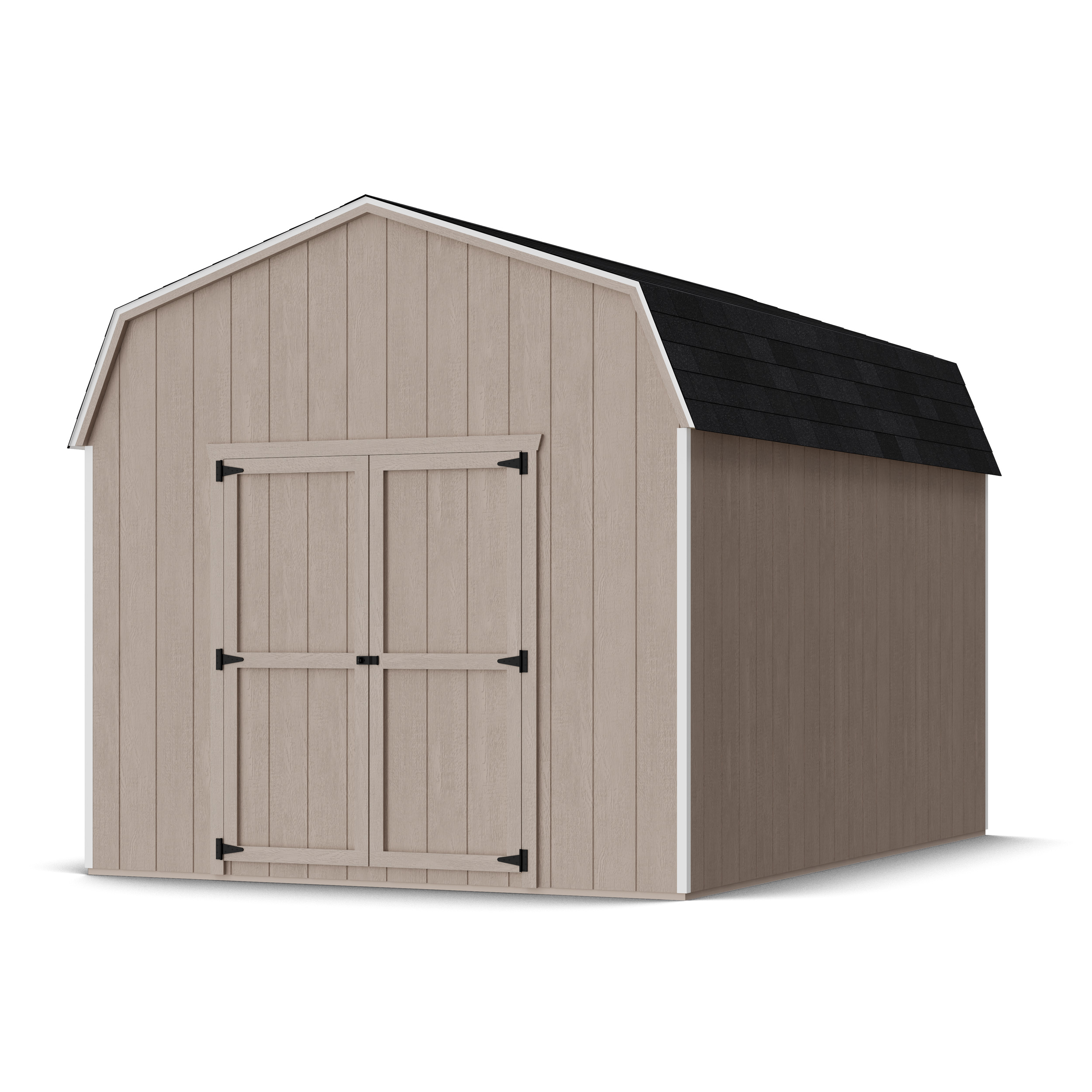 Rendering of Value Gambrel 6' Barn Shed in assembly process ready to be painted.