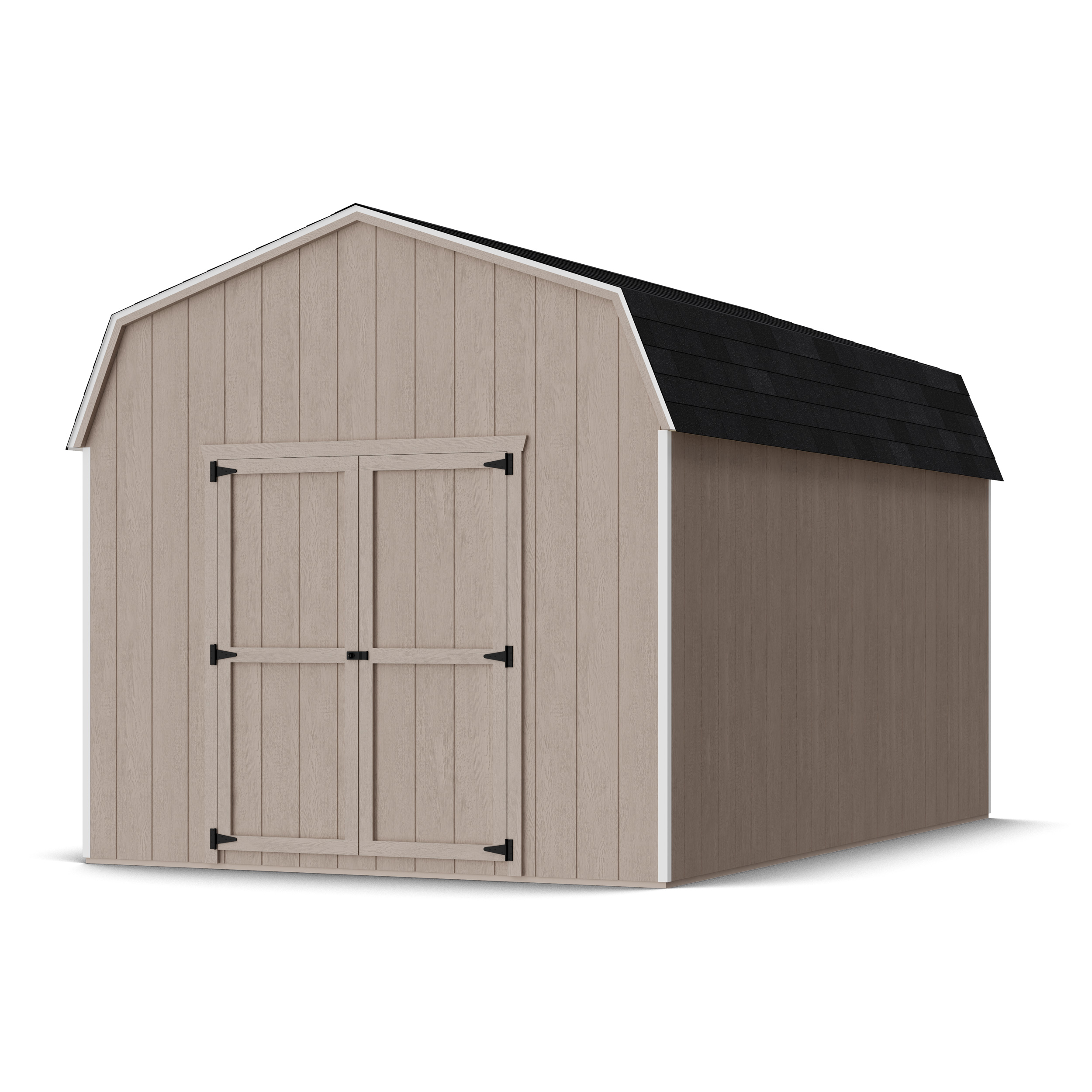 Rendering of Value Gambrel 6' Barn Shed in assembly process ready to be painted.