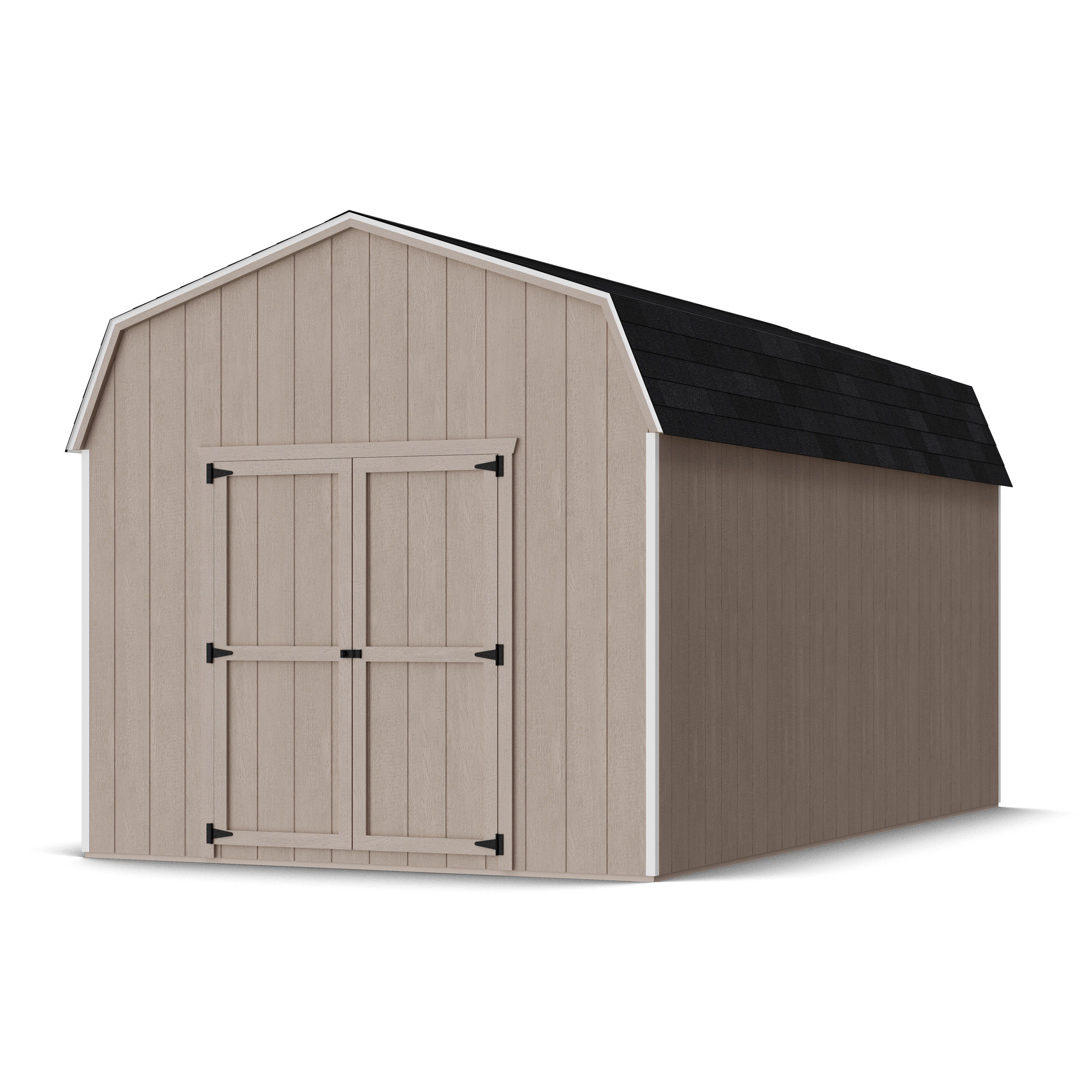 Rendering of Value Gambrel 6' Barn Shed in assembly process ready to be painted.
