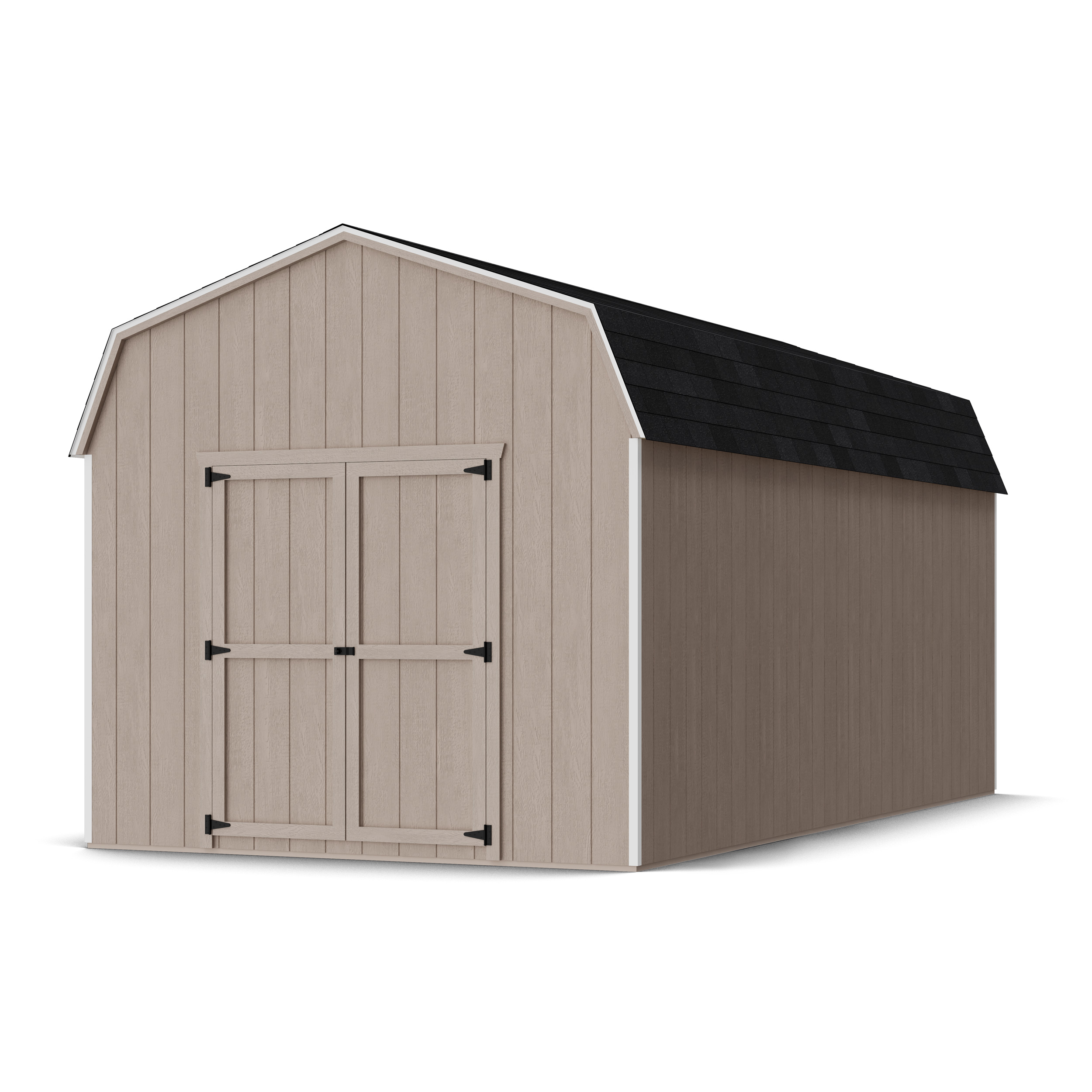 Rendering of Value Gambrel 6' Barn Shed in assembly process ready to be painted.