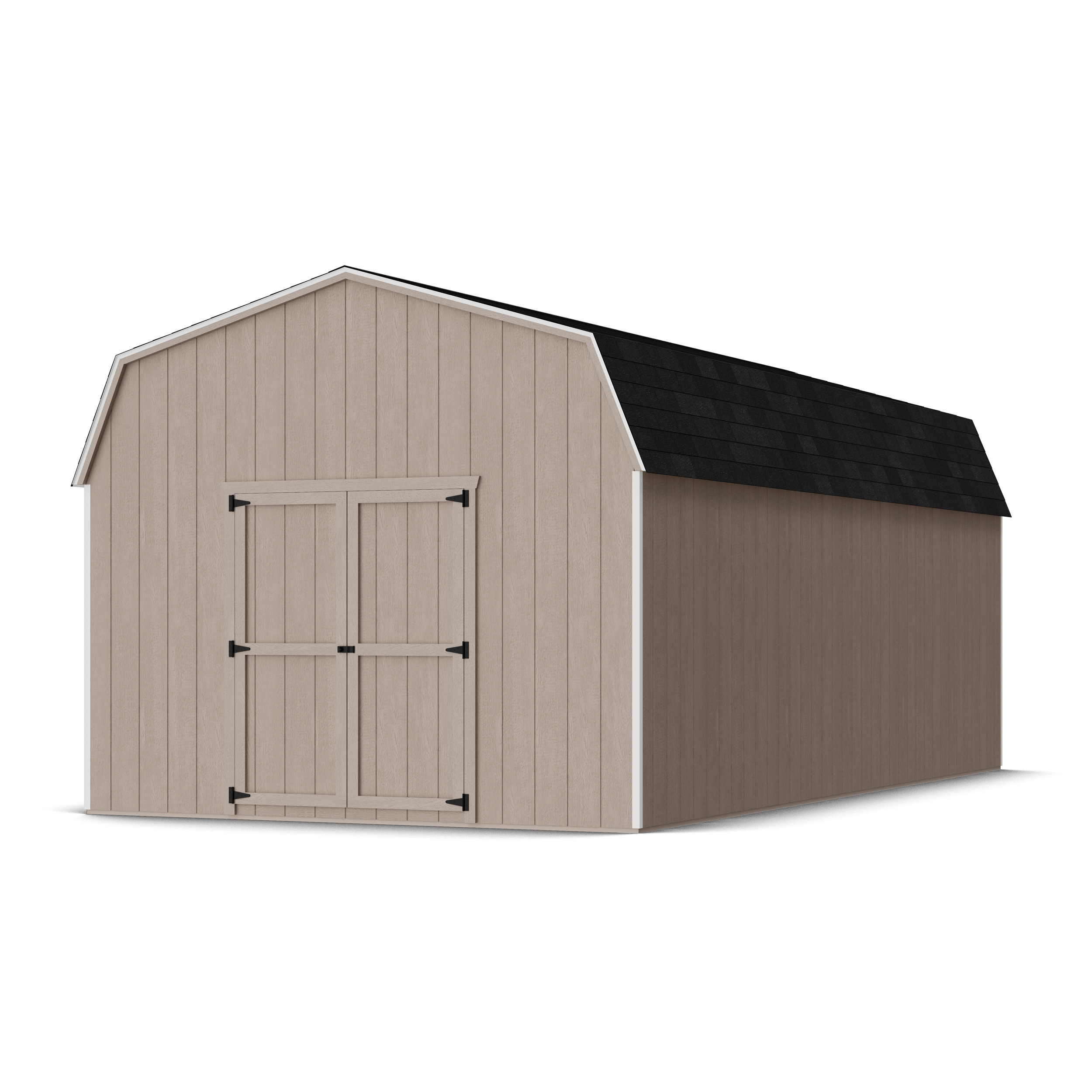 Rendering of Value Gambrel 6' Barn Shed in assembly process ready to be painted.