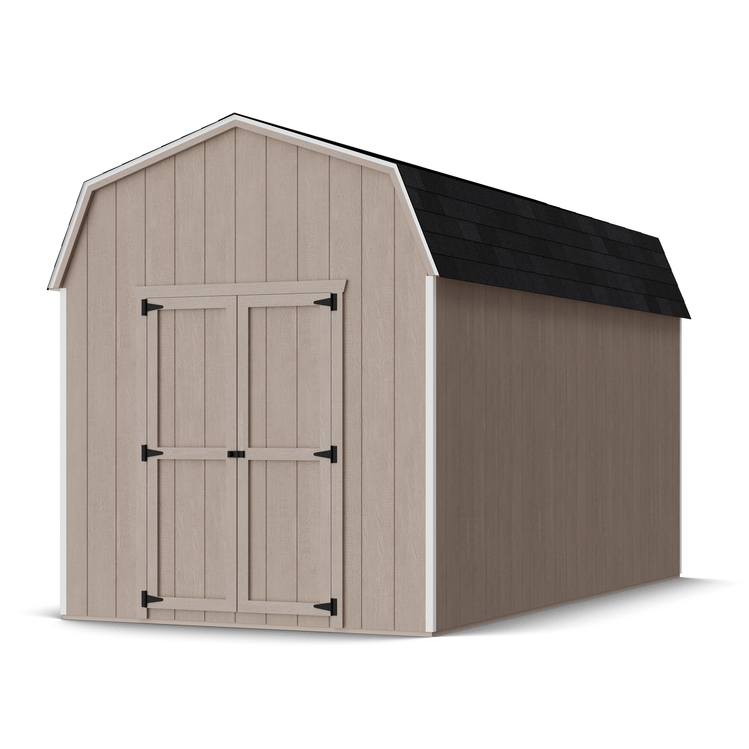 Rendering of Value Gambrel 6' Barn Shed in assembly process ready to be painted.