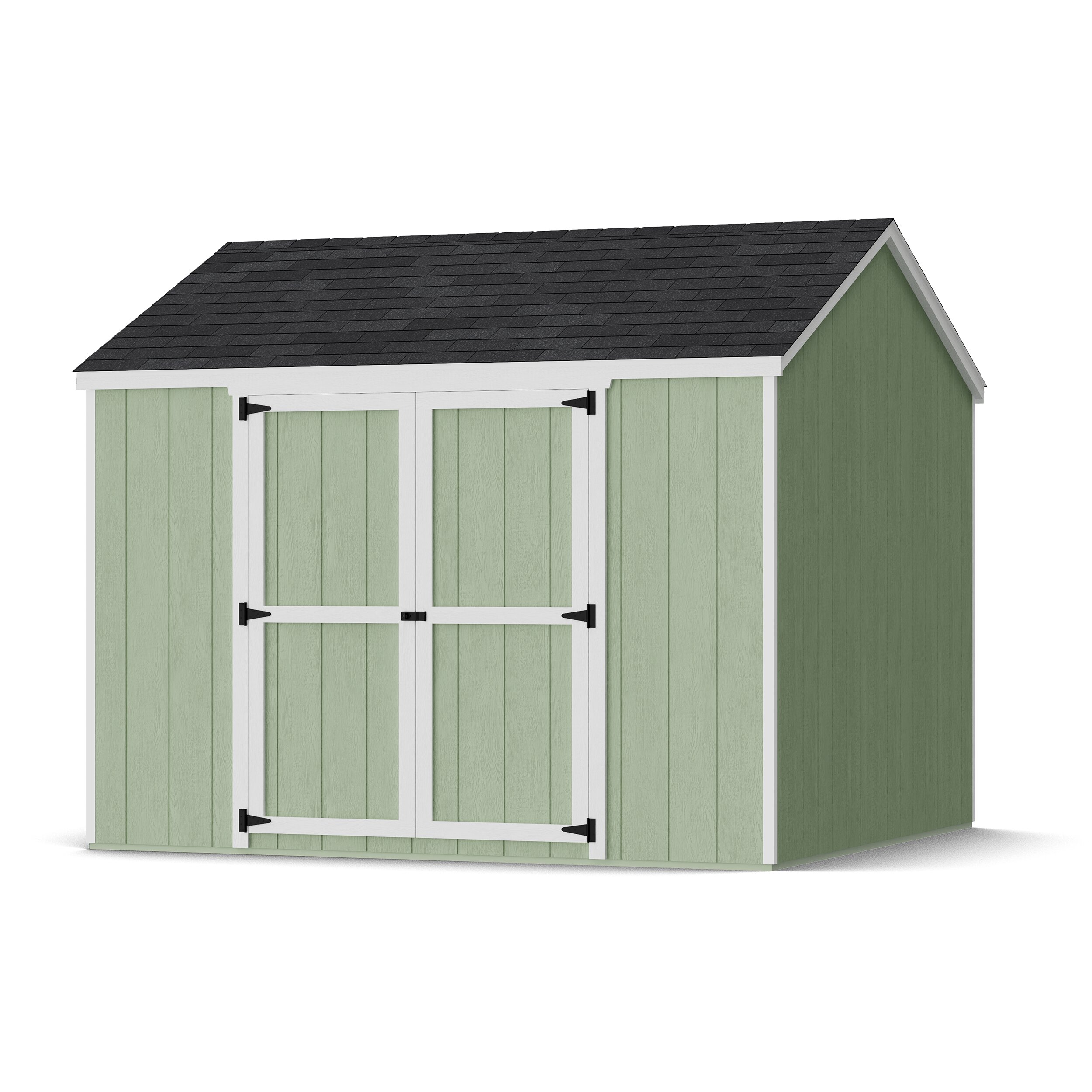 Rendering of Value Gable Shed with Side Entry with shingles and paint.