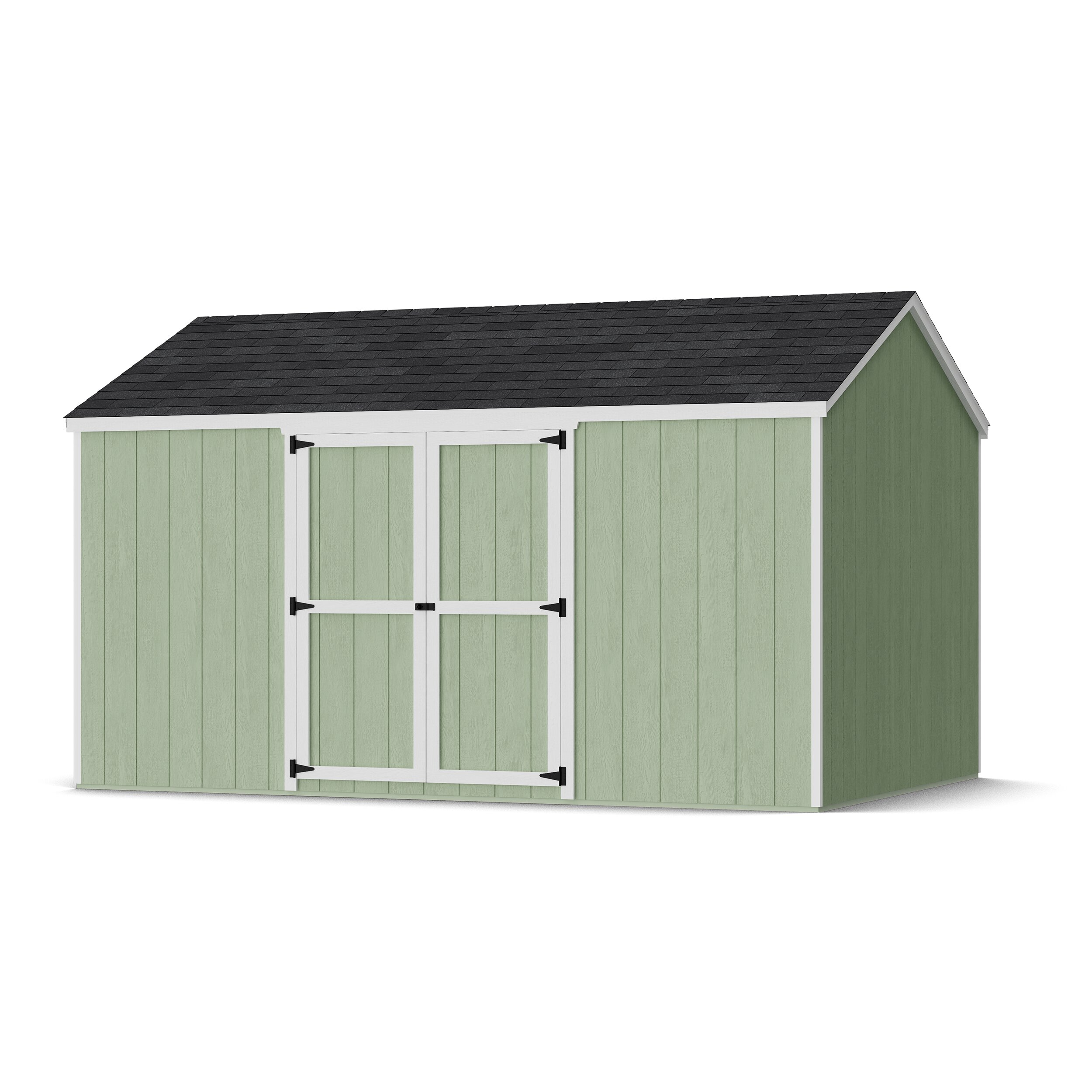 Rendering of Value Gable Shed with Side Entry with shingles and paint.