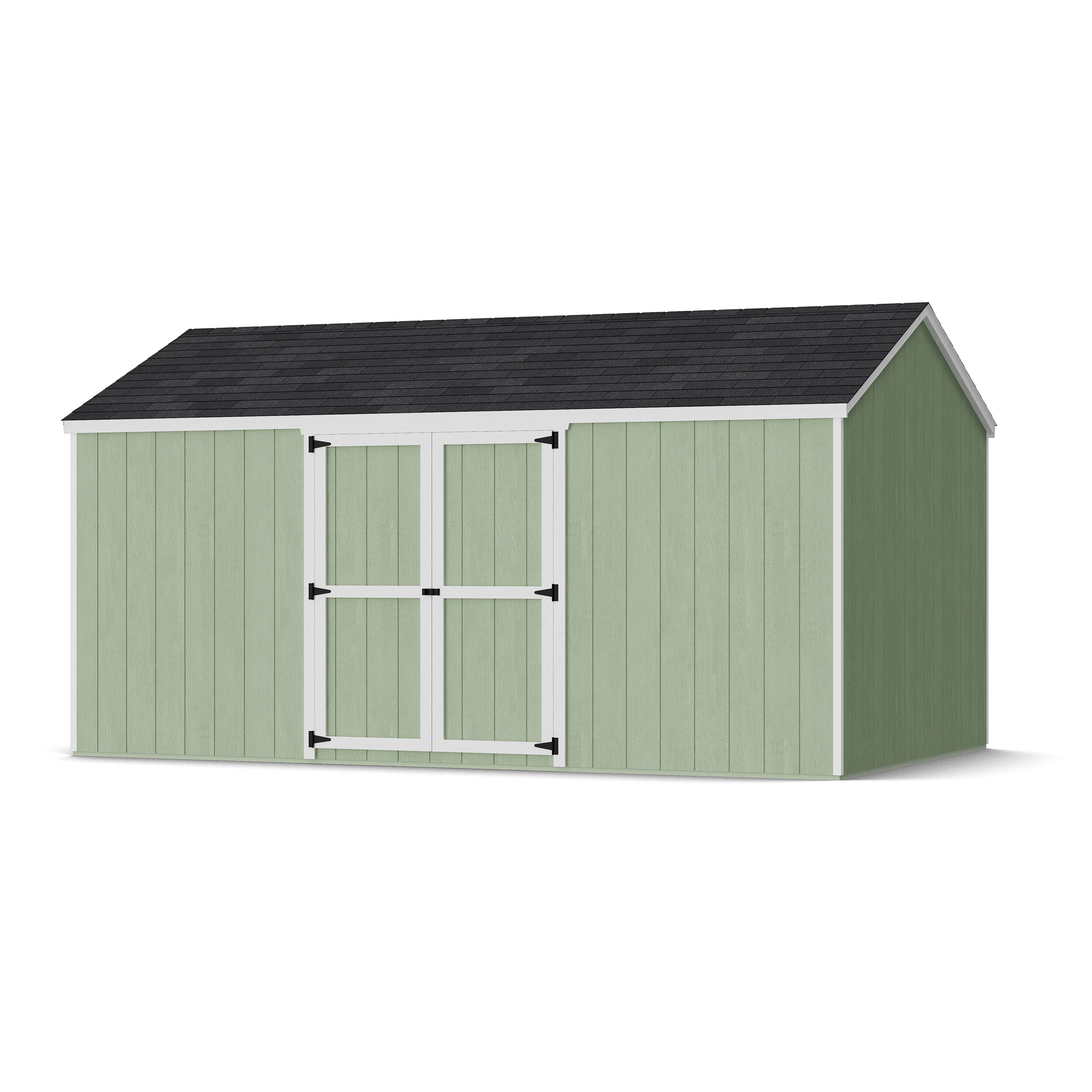 Rendering of Value Gable Shed with Side Entry with shingles and paint.