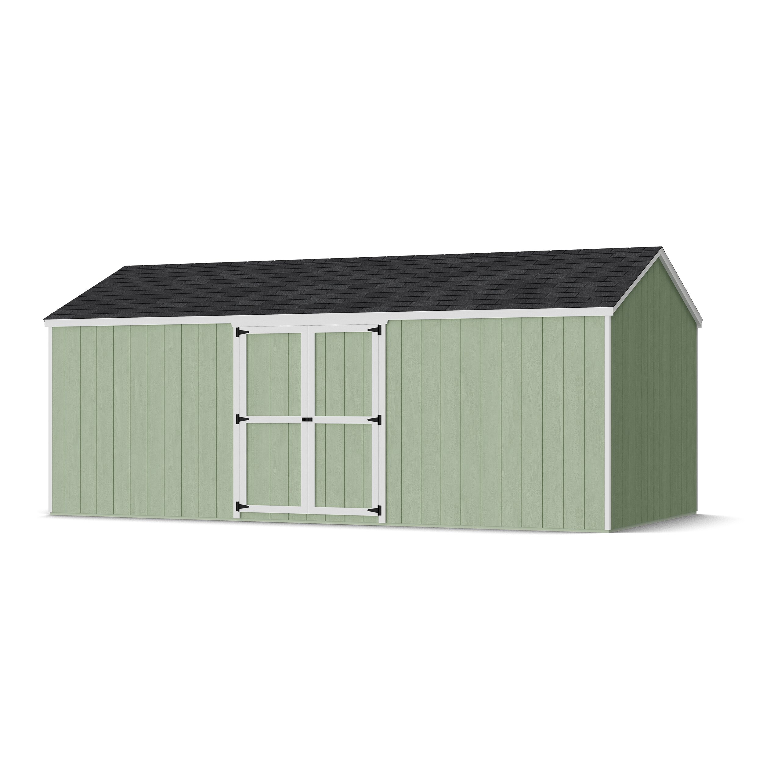 Rendering of Value Gable Shed with Side Entry with shingles and paint.