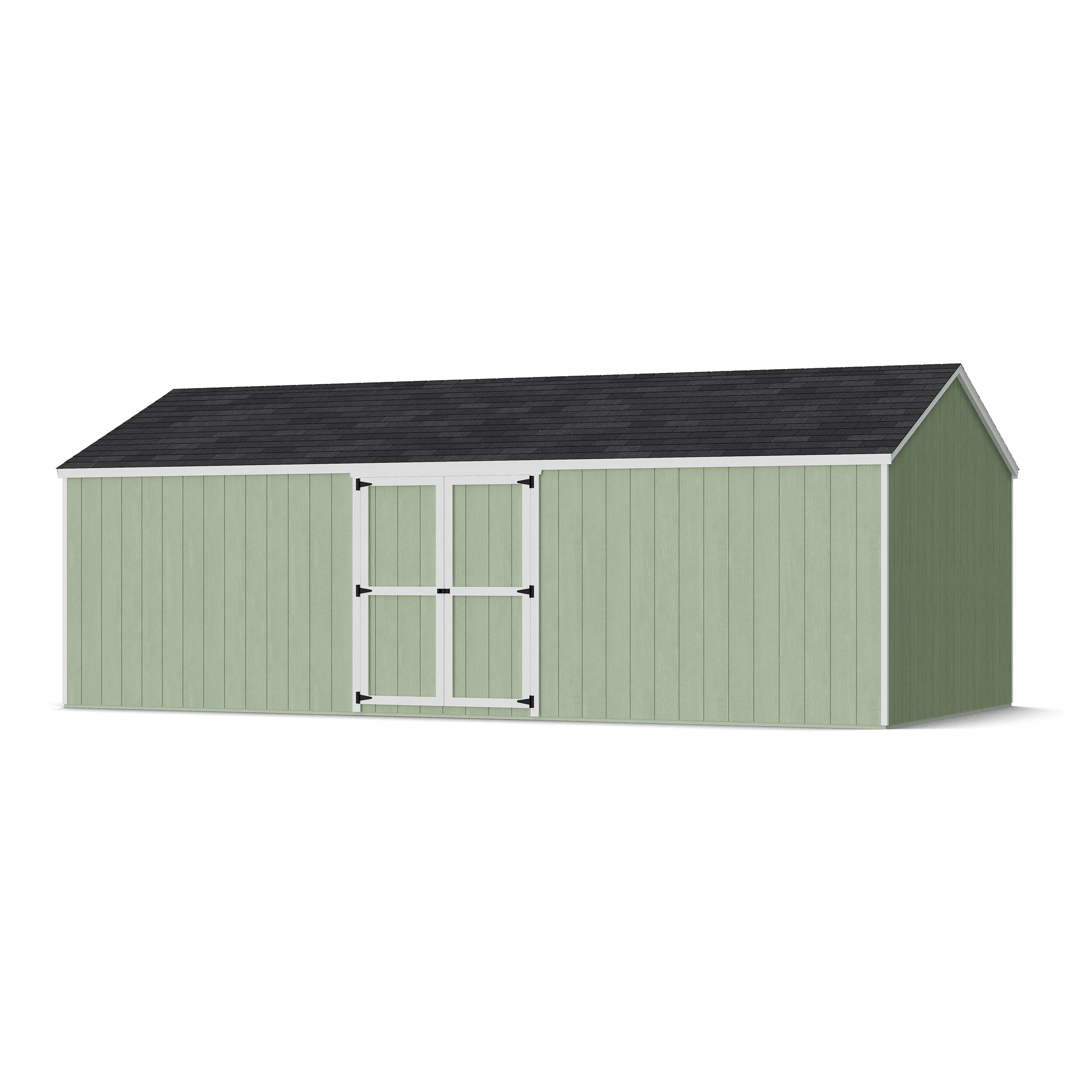 Rendering of Value Gable Shed with Side Entry with shingles and paint.