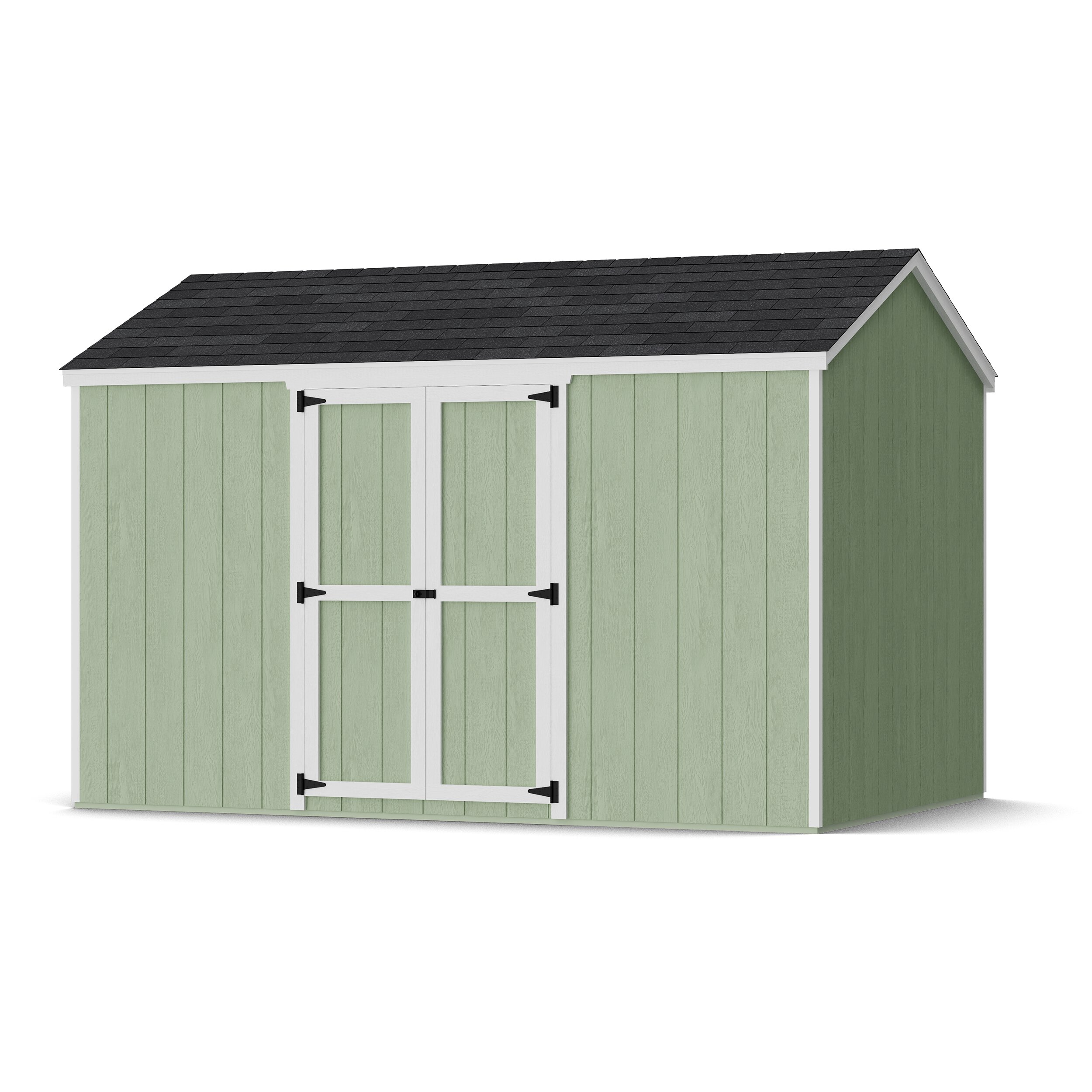 Rendering of Value Gable Shed with Side Entry with shingles and paint.