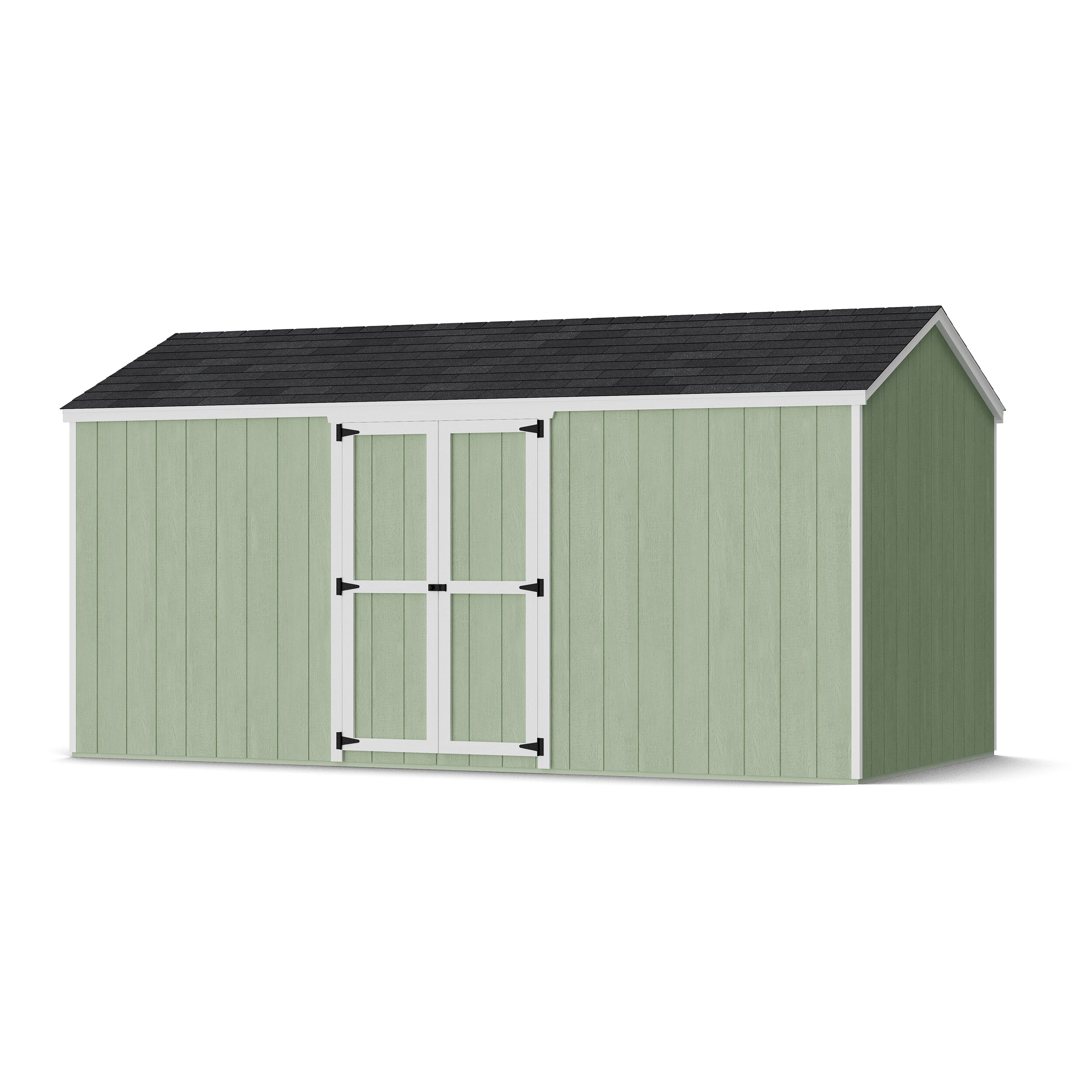 Rendering of Value Gable Shed with Side Entry with shingles and paint.