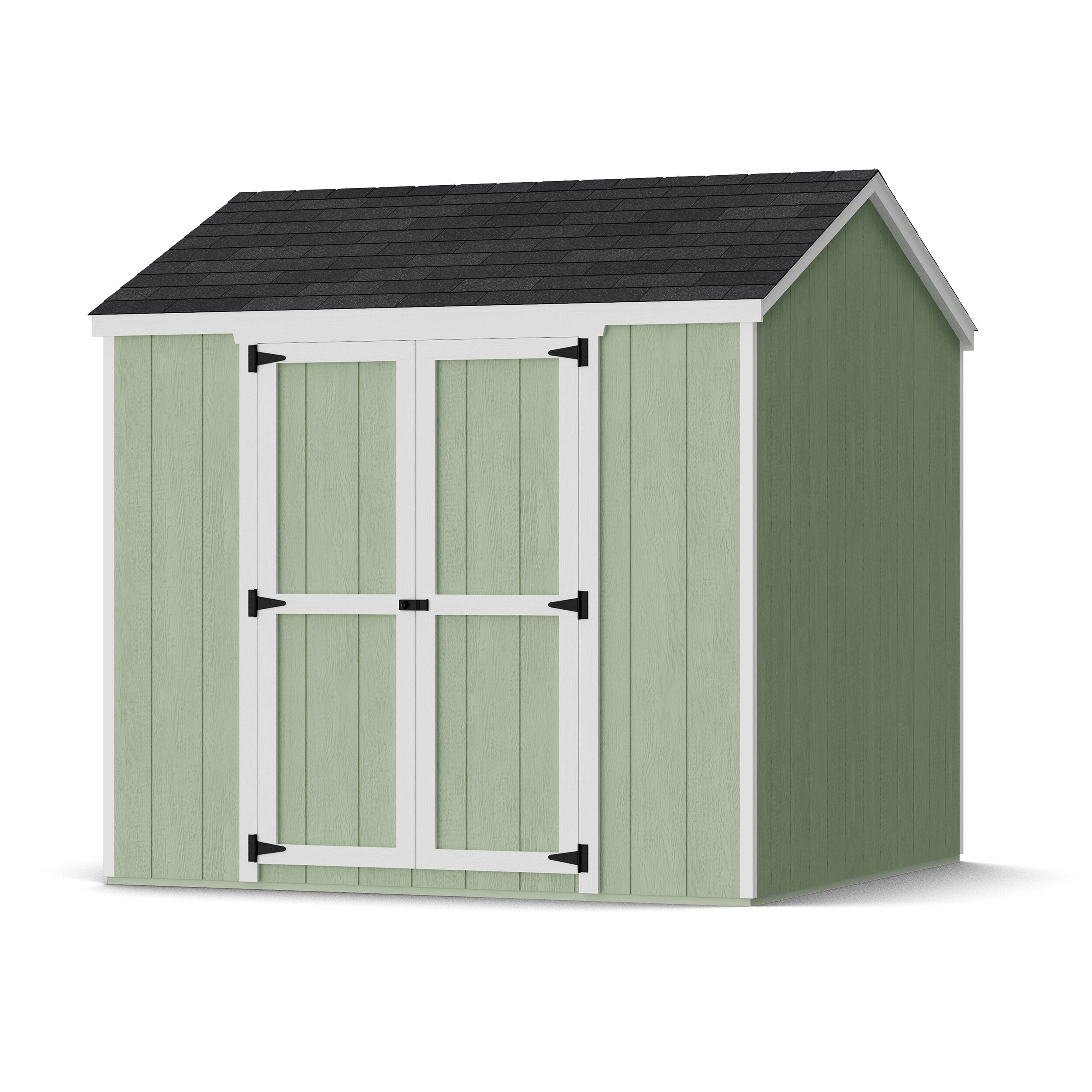 Rendering of Value Gable Shed with Side Entry with shingles and paint.