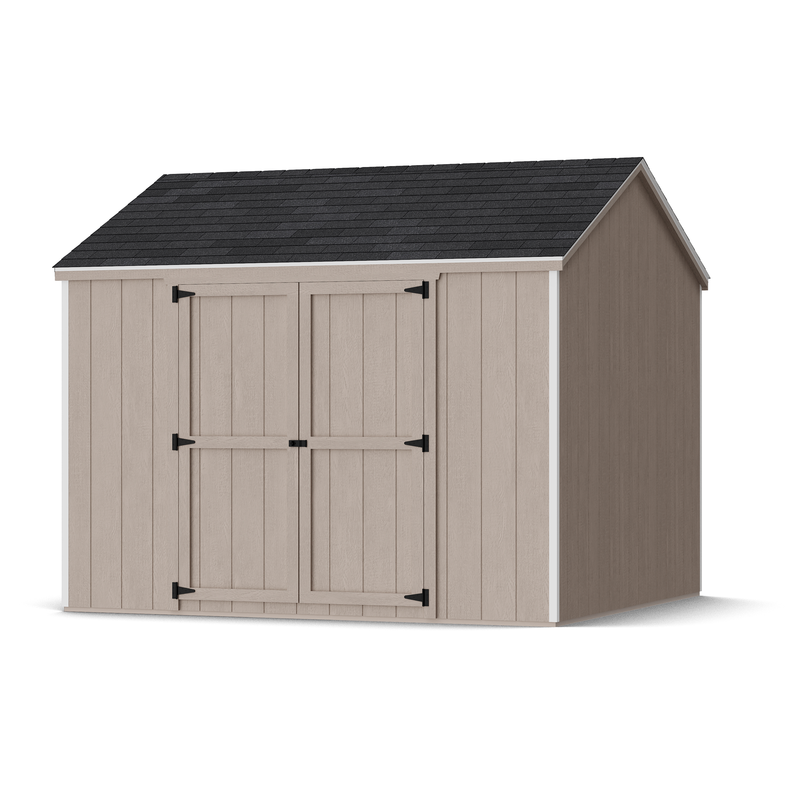 Rendering of Value Gable Shed with Side Entry in assembly process ready to be painted.