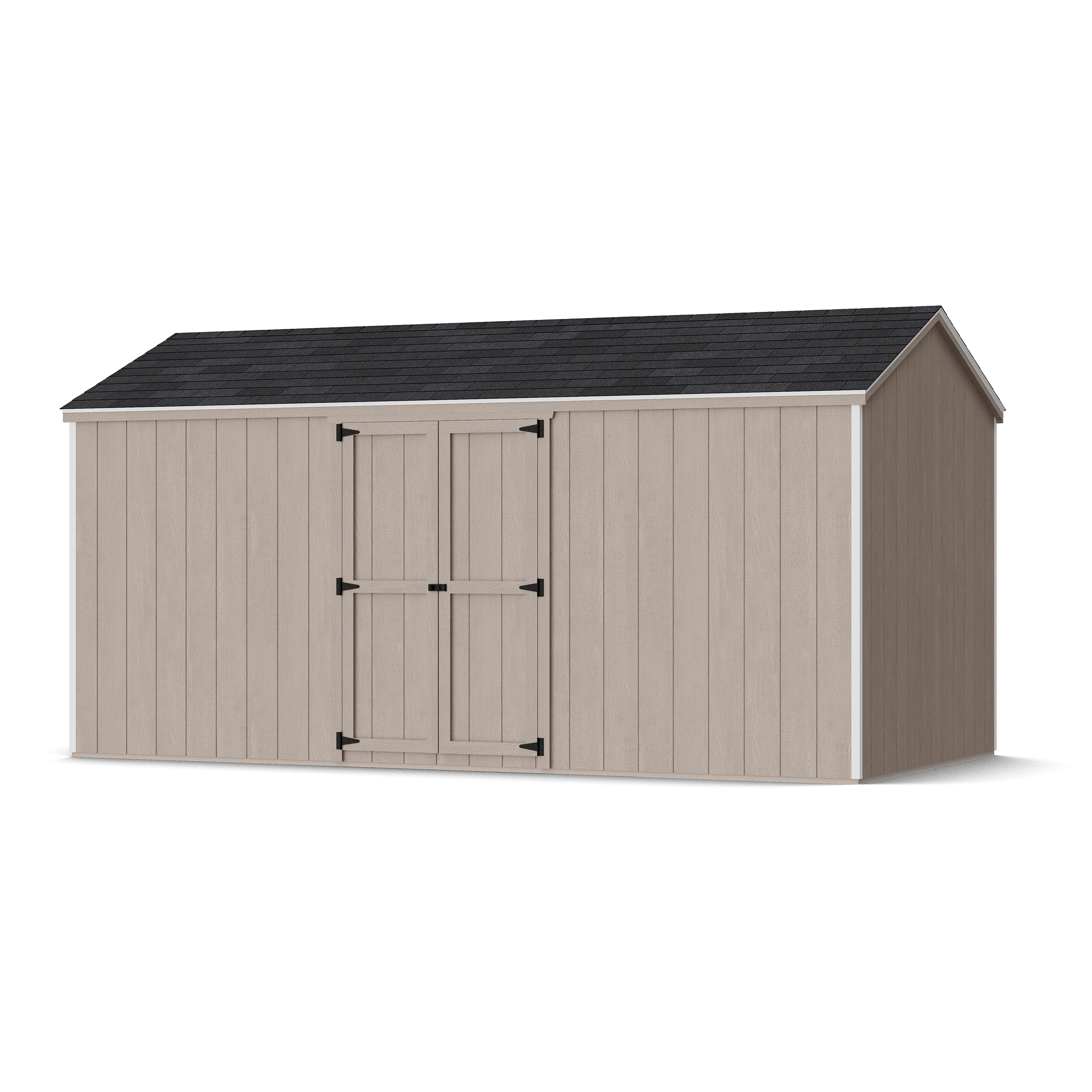 Rendering of Value Gable Shed with Side Entry in assembly process ready to be painted.