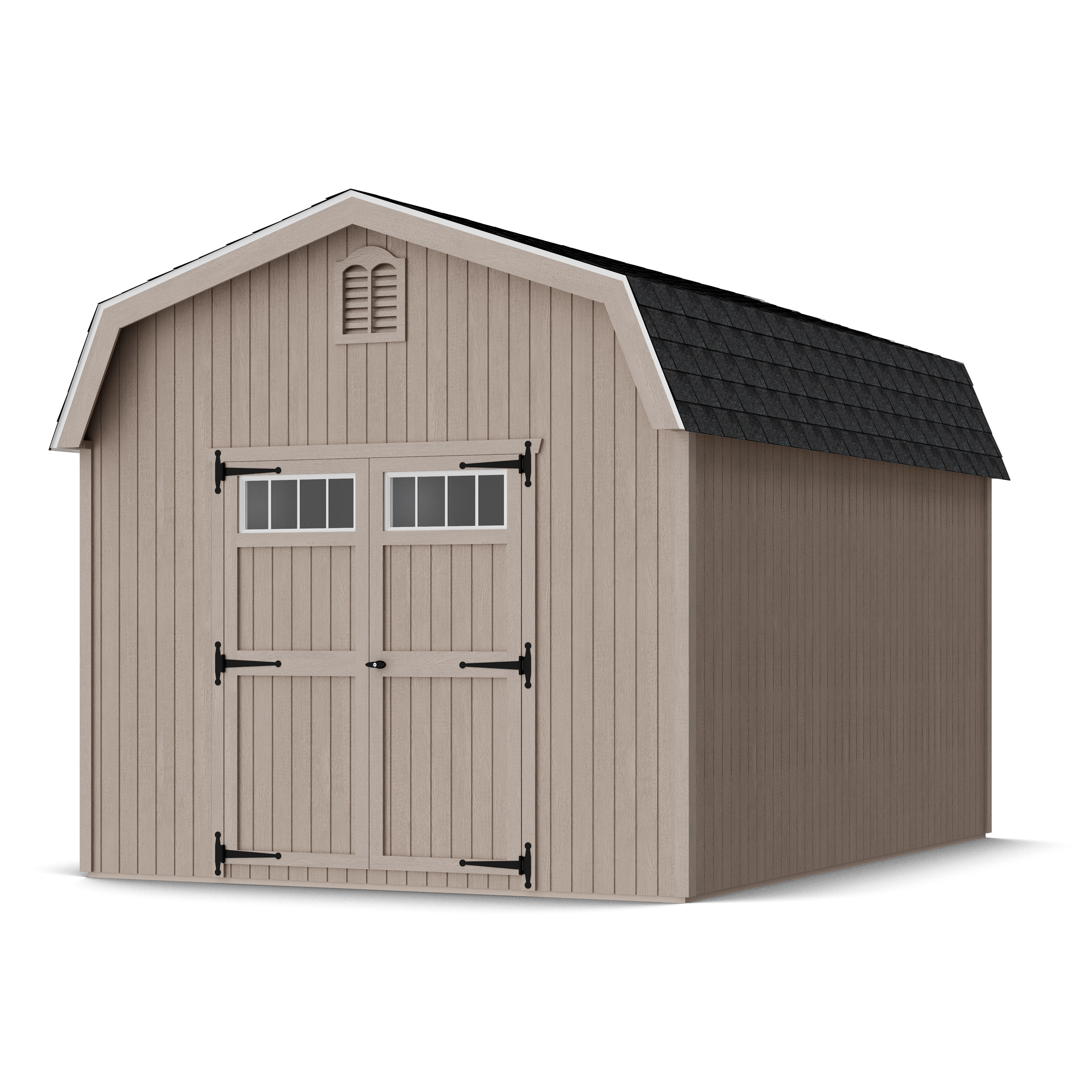 Rendering of Colonial Woodbury Barn Shed in assembly process ready to be painted.