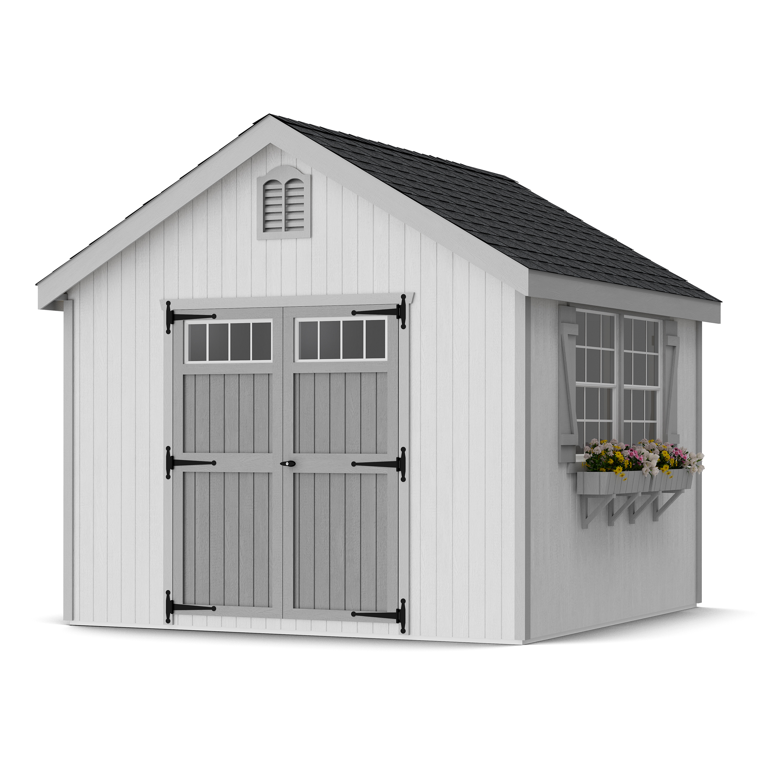 Rendering of Colonial Williamsburg Shed with shingles and paint.