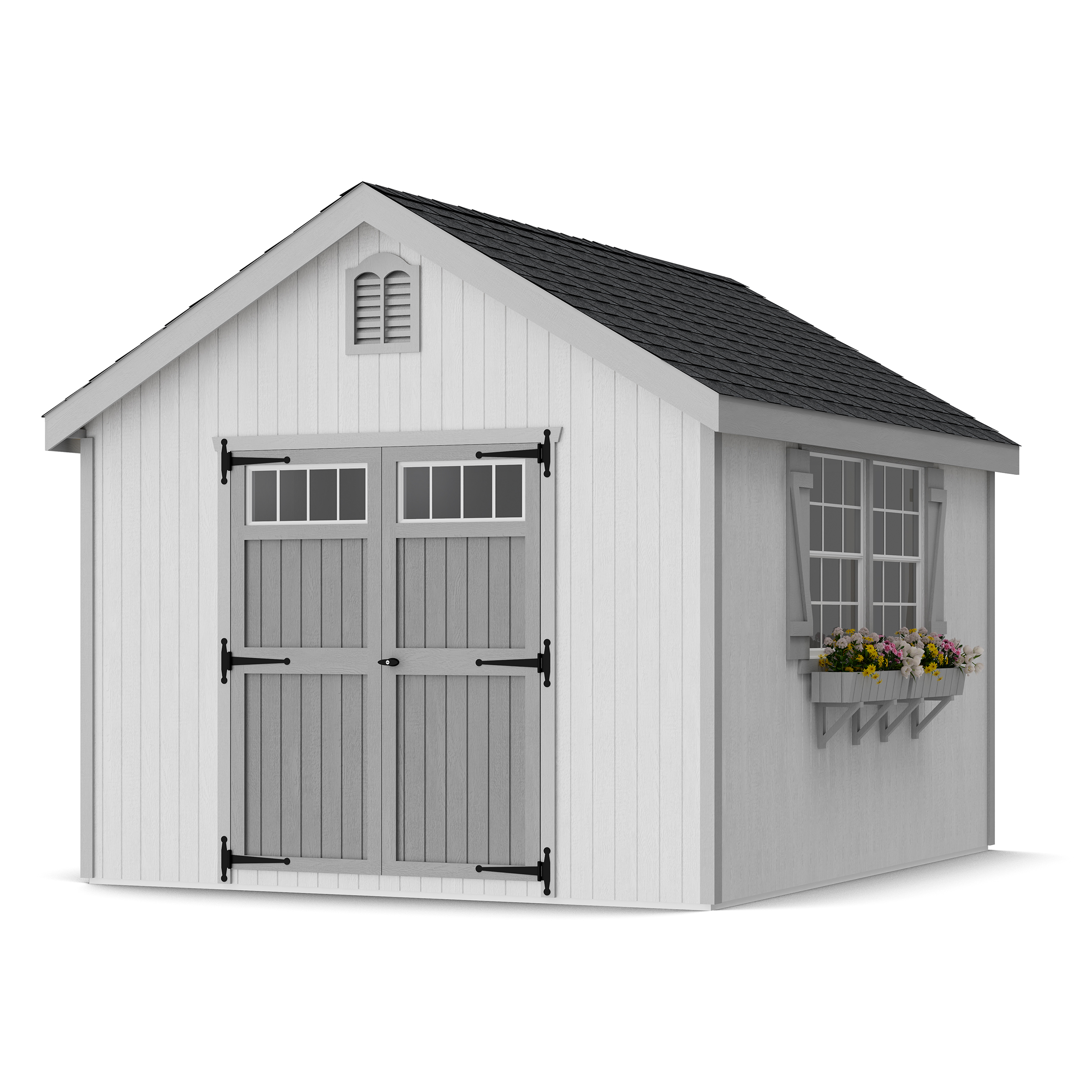 Rendering of Colonial Williamsburg Shed with shingles and paint.
