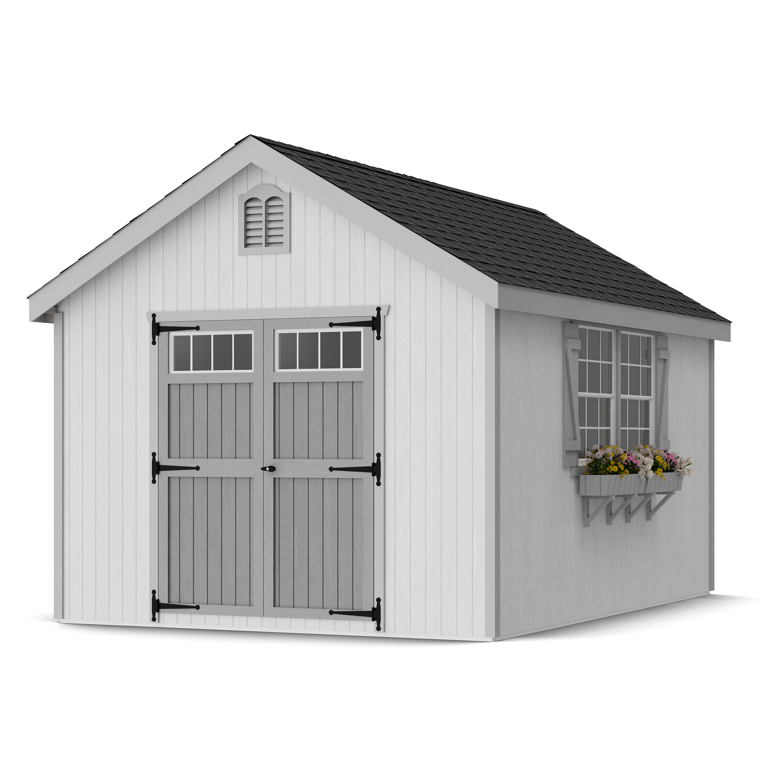 Rendering of Colonial Williamsburg Shed with shingles and paint.