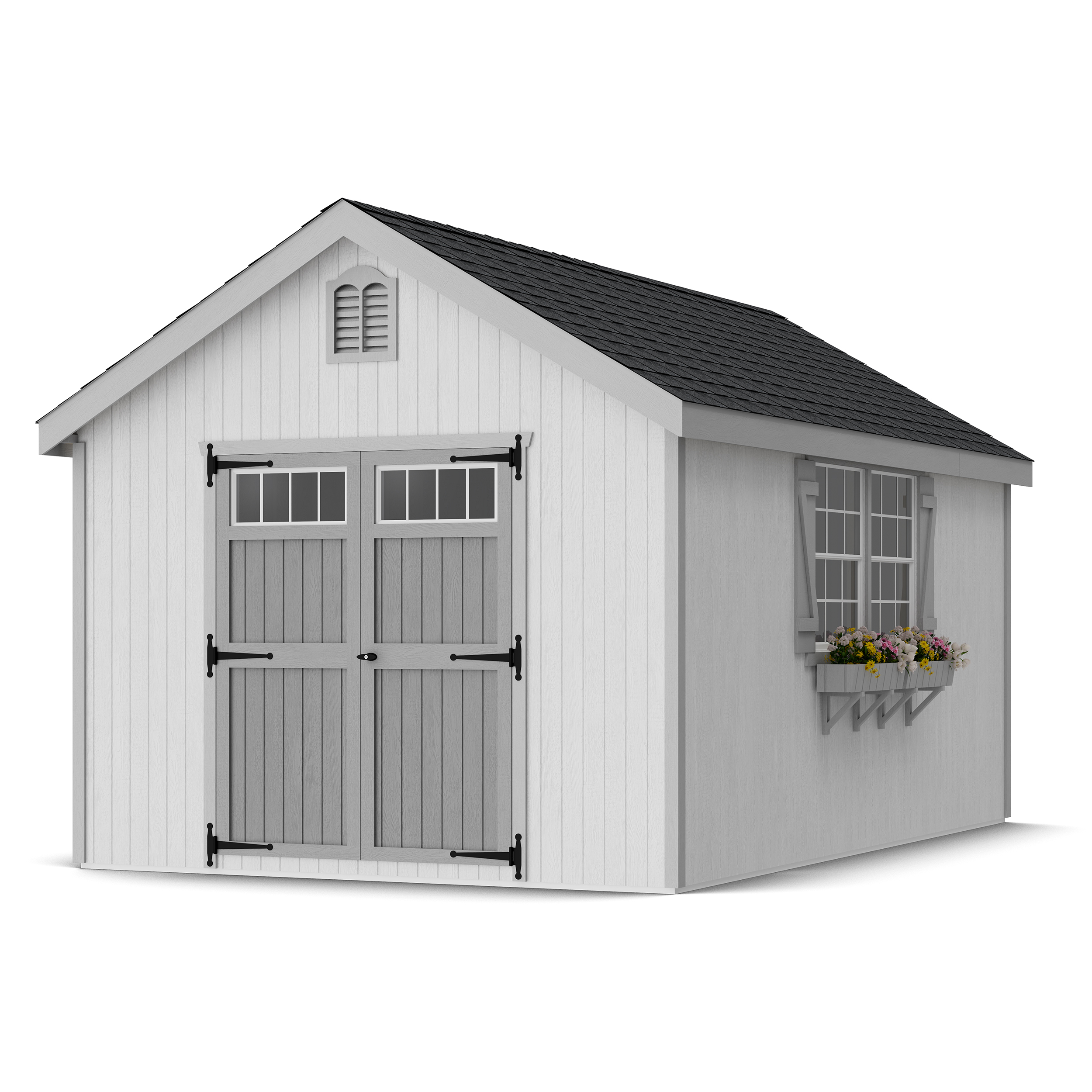 Rendering of Colonial Williamsburg Shed with shingles and paint.