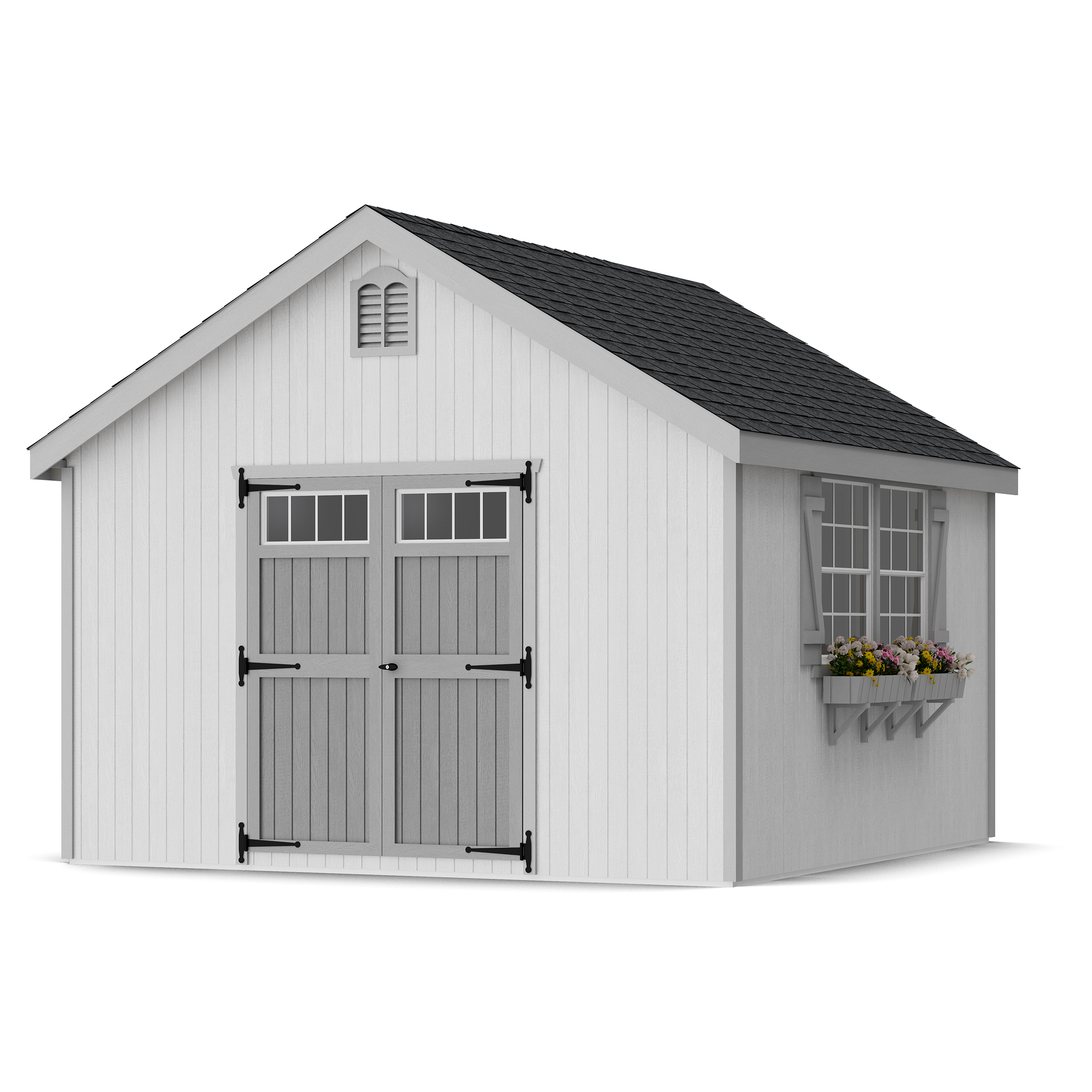 Rendering of Colonial Williamsburg Shed with shingles and paint.