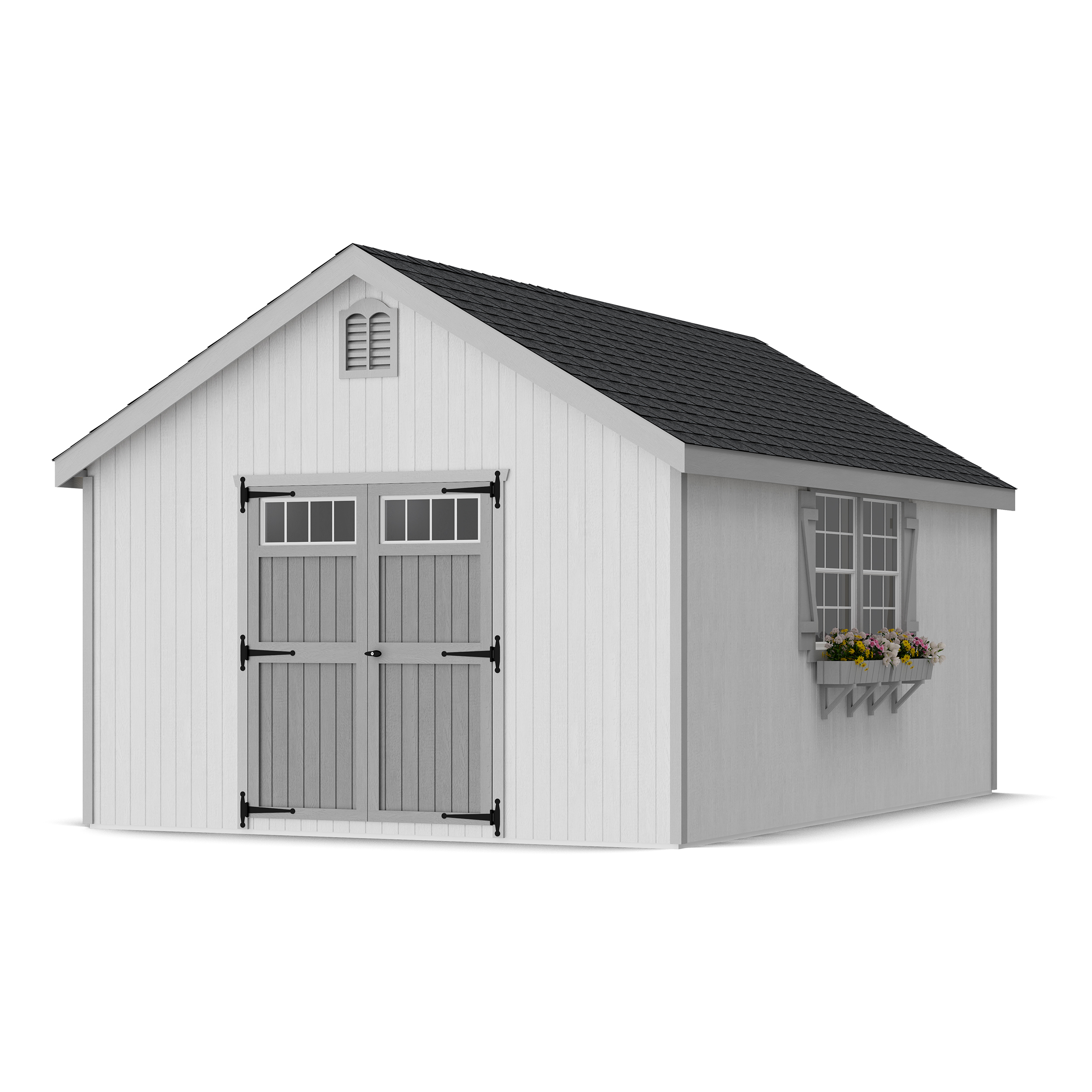 Rendering of Colonial Williamsburg Shed with shingles and paint.