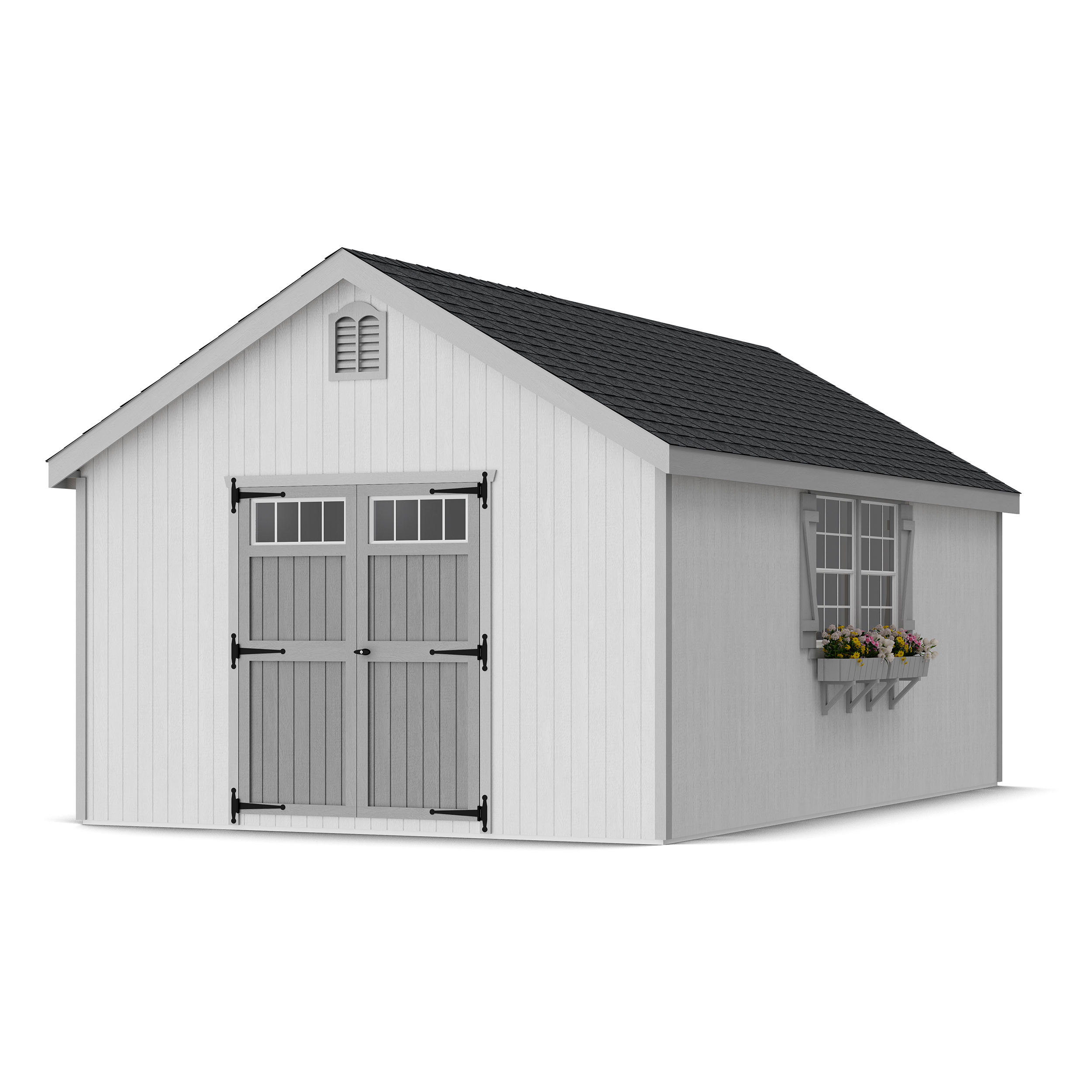 Rendering of Colonial Williamsburg Shed with shingles and paint.
