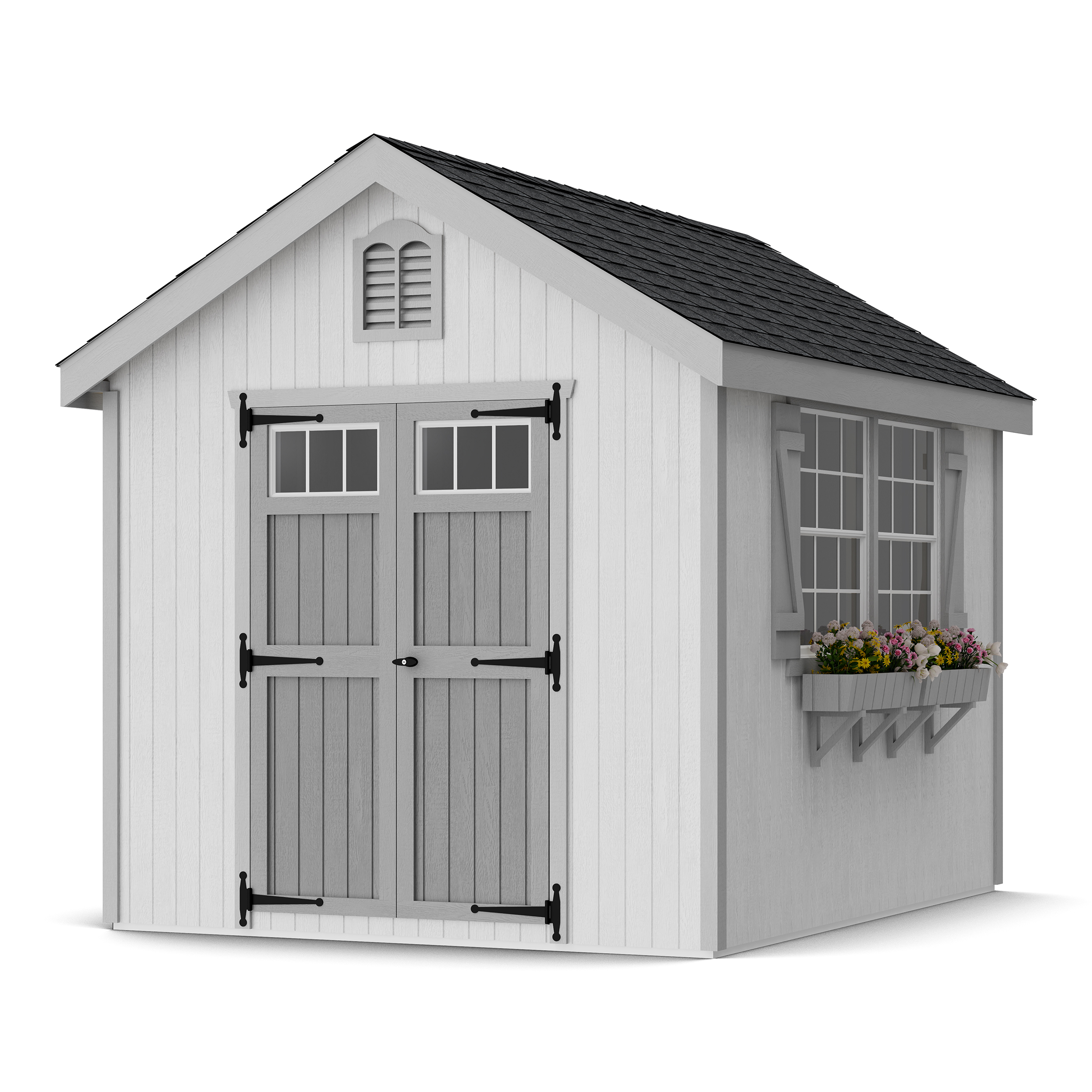 Rendering of Colonial Williamsburg Shed with shingles and paint.