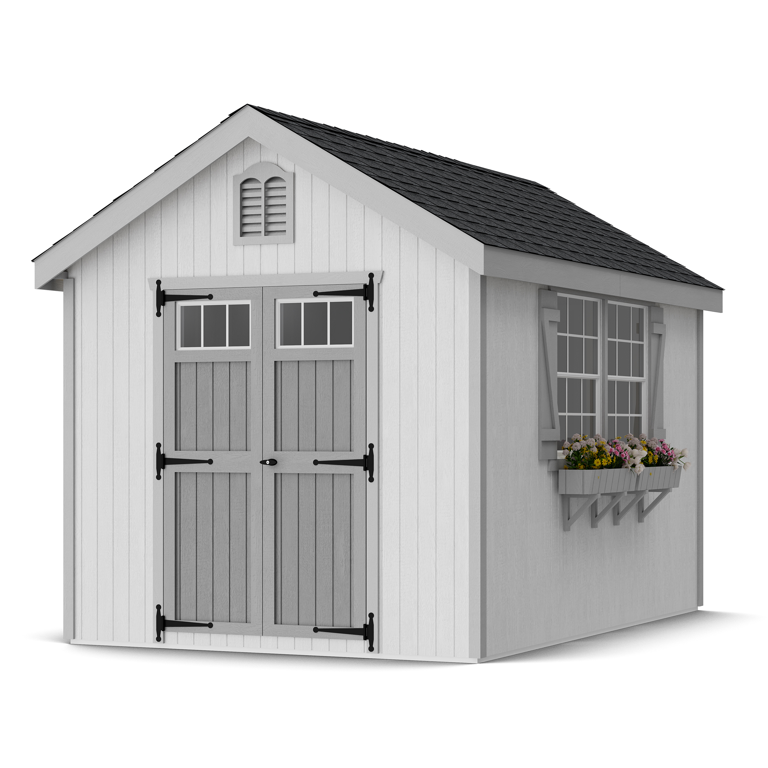 Rendering of Colonial Williamsburg Shed with shingles and paint.