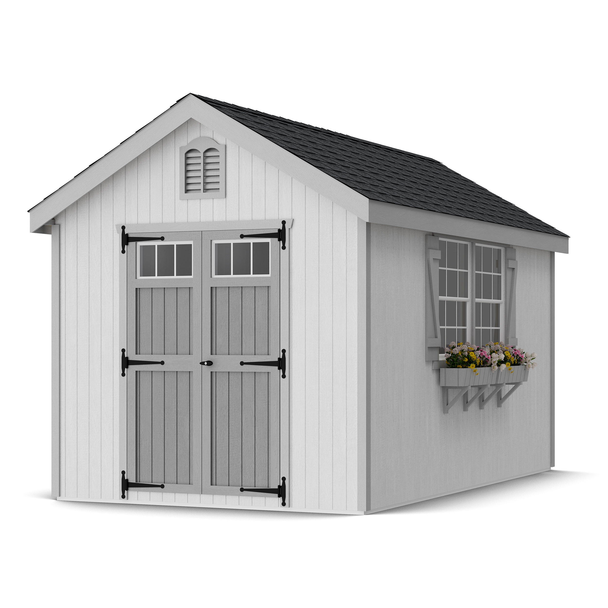 Rendering of Colonial Williamsburg Shed with shingles and paint.
