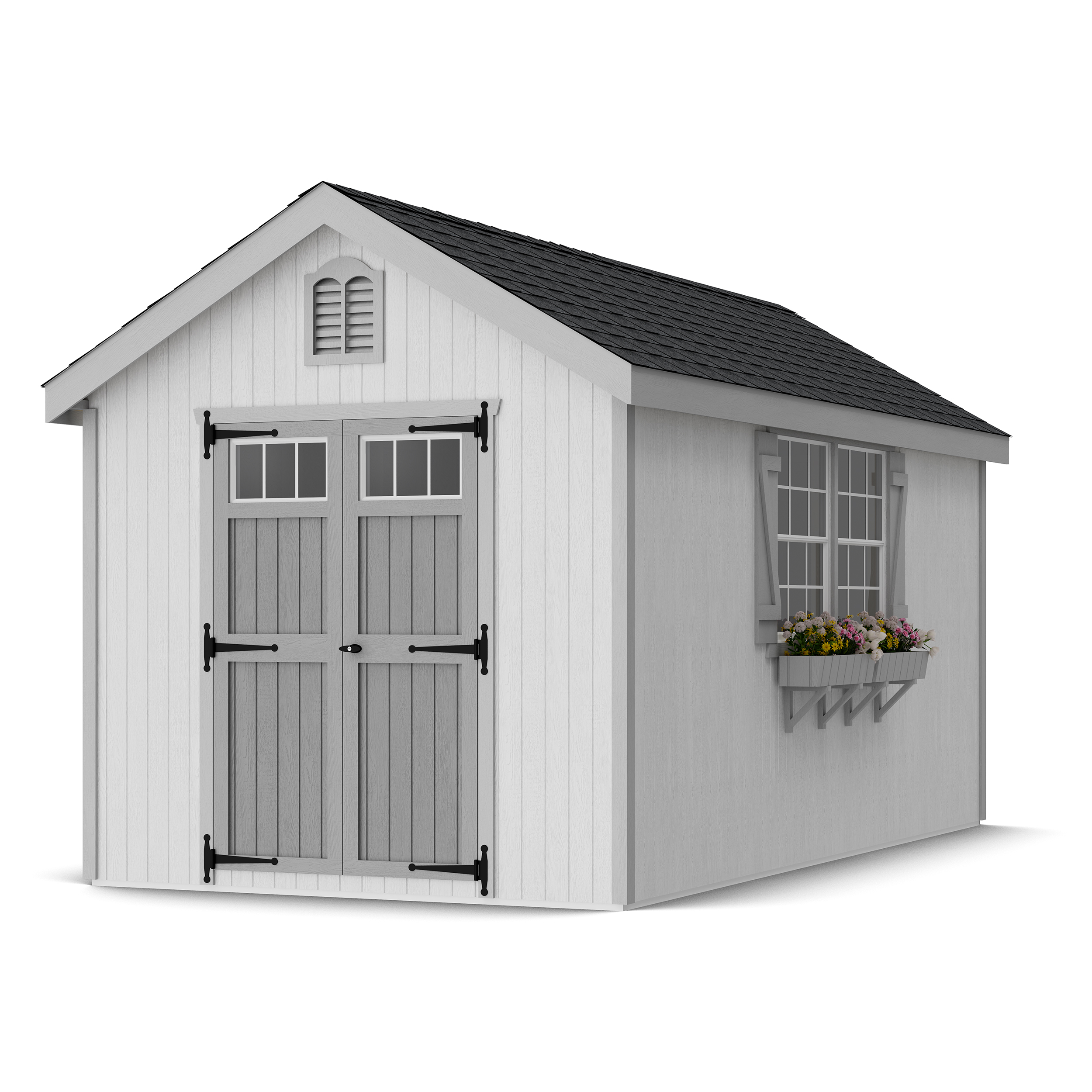 Rendering of Colonial Williamsburg Shed with shingles and paint.