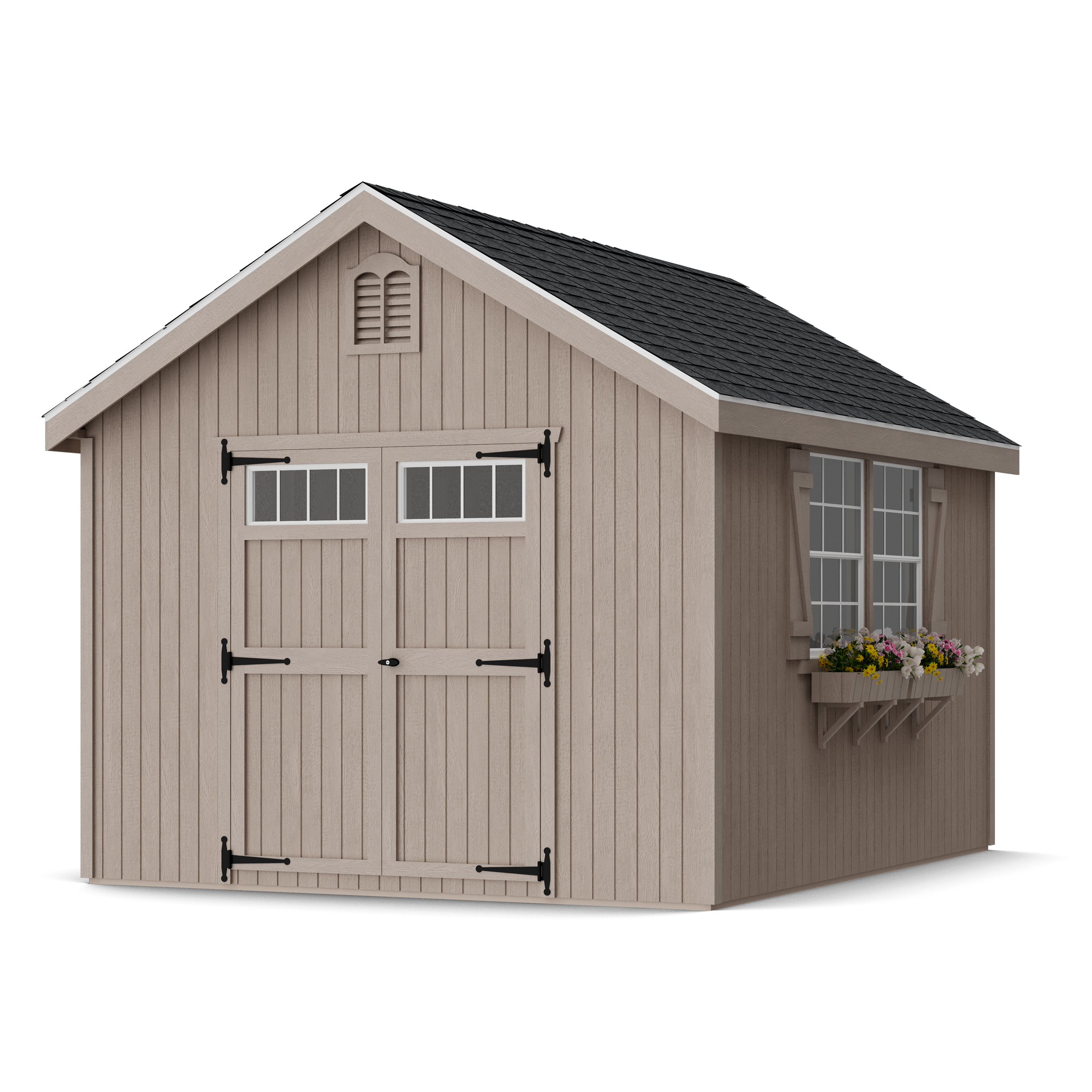 Rendering of Colonial Williamsburg Shed in assembly process ready to be painted.