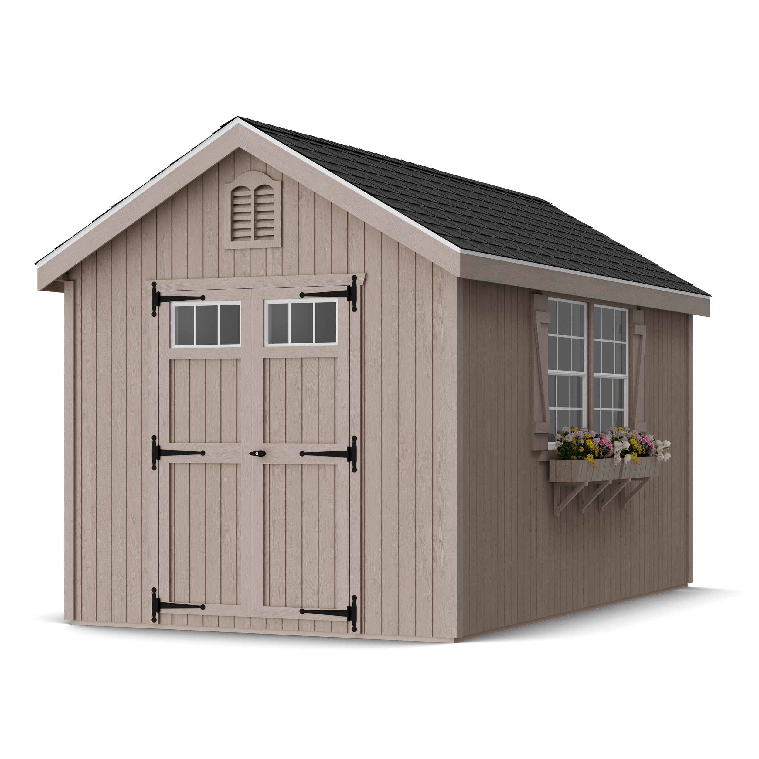 Rendering of Colonial Williamsburg Shed in assembly process ready to be painted.