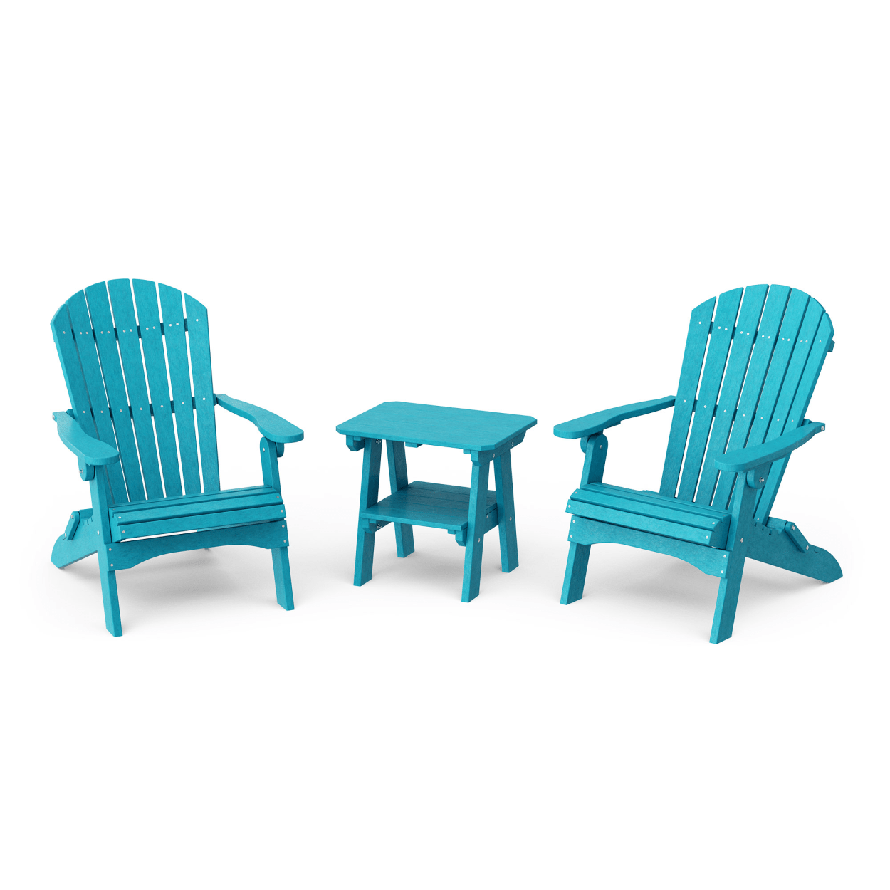 Heritage 3-Piece Folding Adirondack Set with Side Table